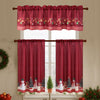 Christmas Kitchen Curtains 3 Piece Set – Holiday Window Valance and Tiers, Snowman & Festive Design, 100% Polyester