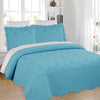 3PCS Floral Embroidered Quilted Bedspread Set
