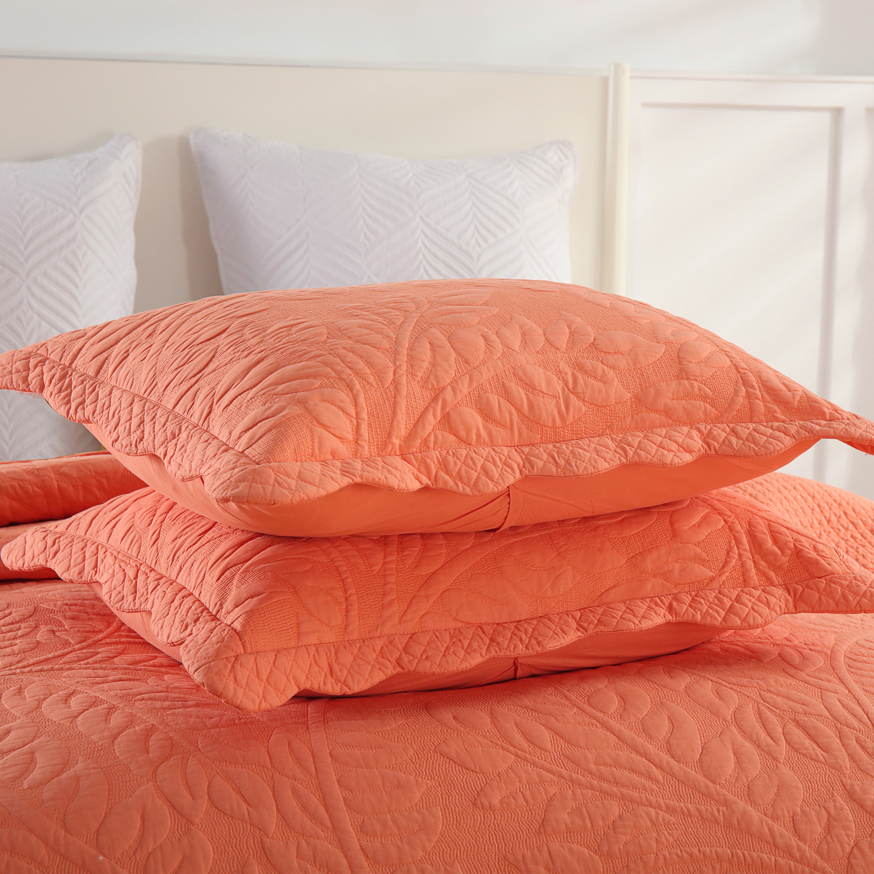 3 Piece 100% Cotton Quilt Set, Oversized Quilted Bedspread T