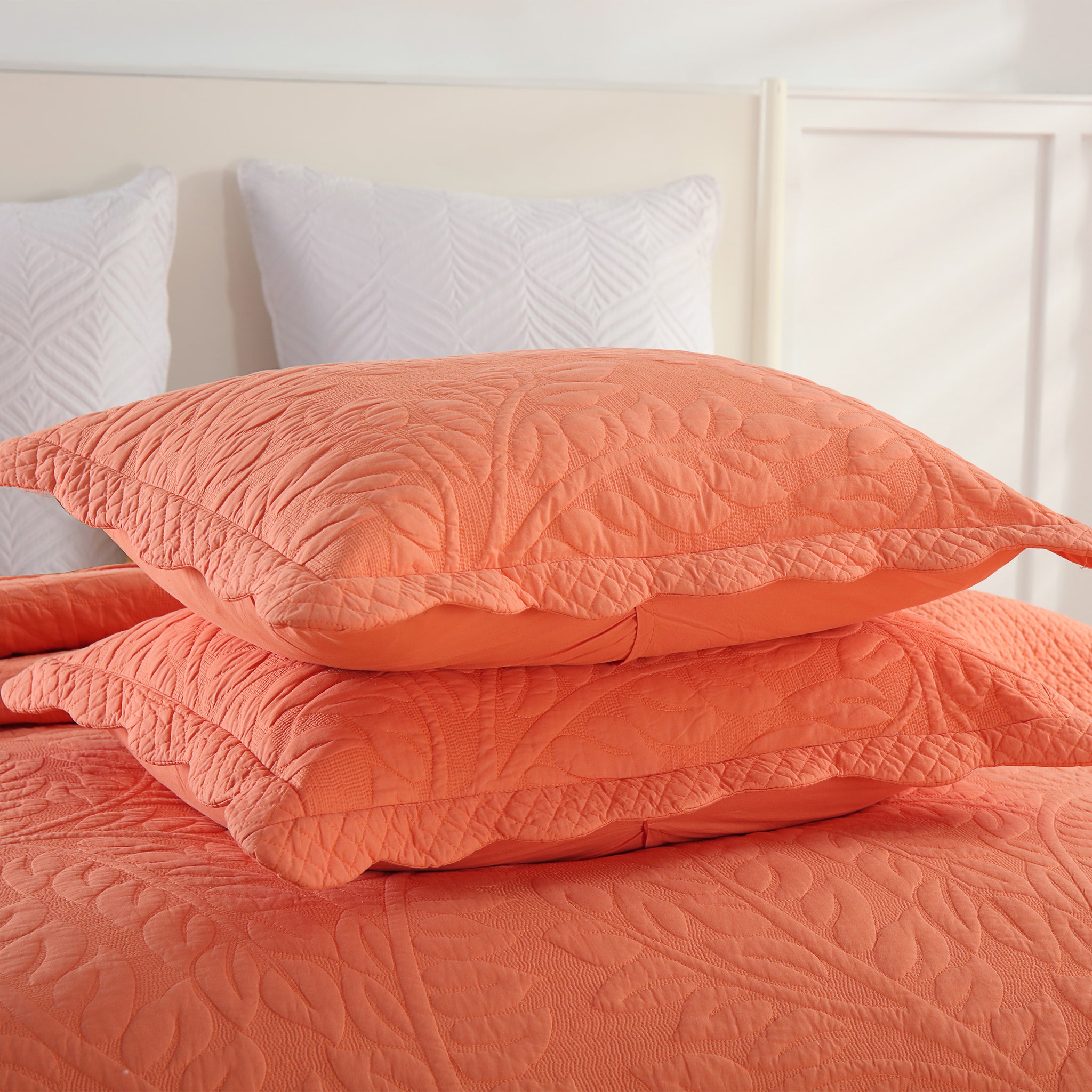 3-Piece 100% Cotton Oversized Bedspread Set Coverlet Set Lightweight Quilt Set Embroidery Farmhouse Bedding Set T