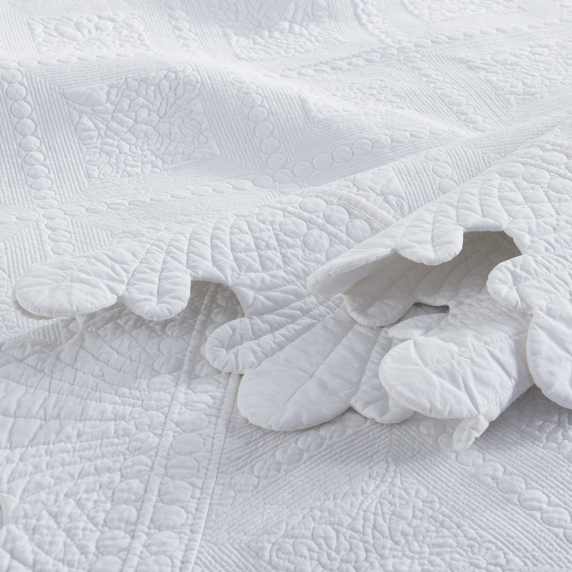 3 Piece 100% Cotton Oversized Lightweight Quilt Bedspread Set TK