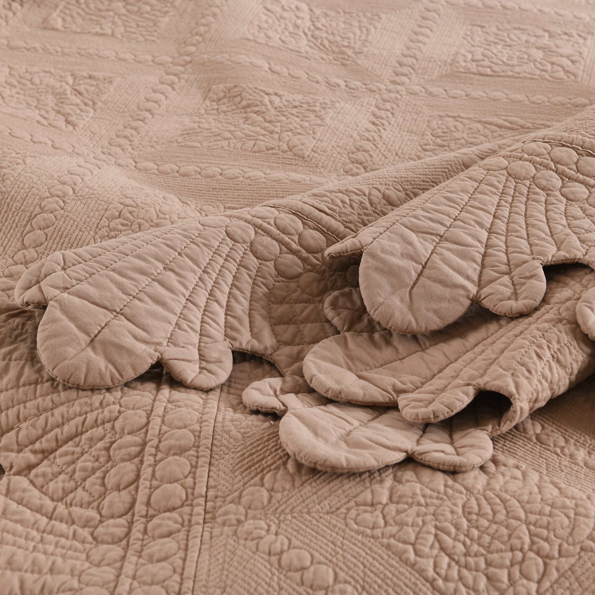 3 Piece 100% Cotton Oversized Lightweight Quilt Bedspread Set TK