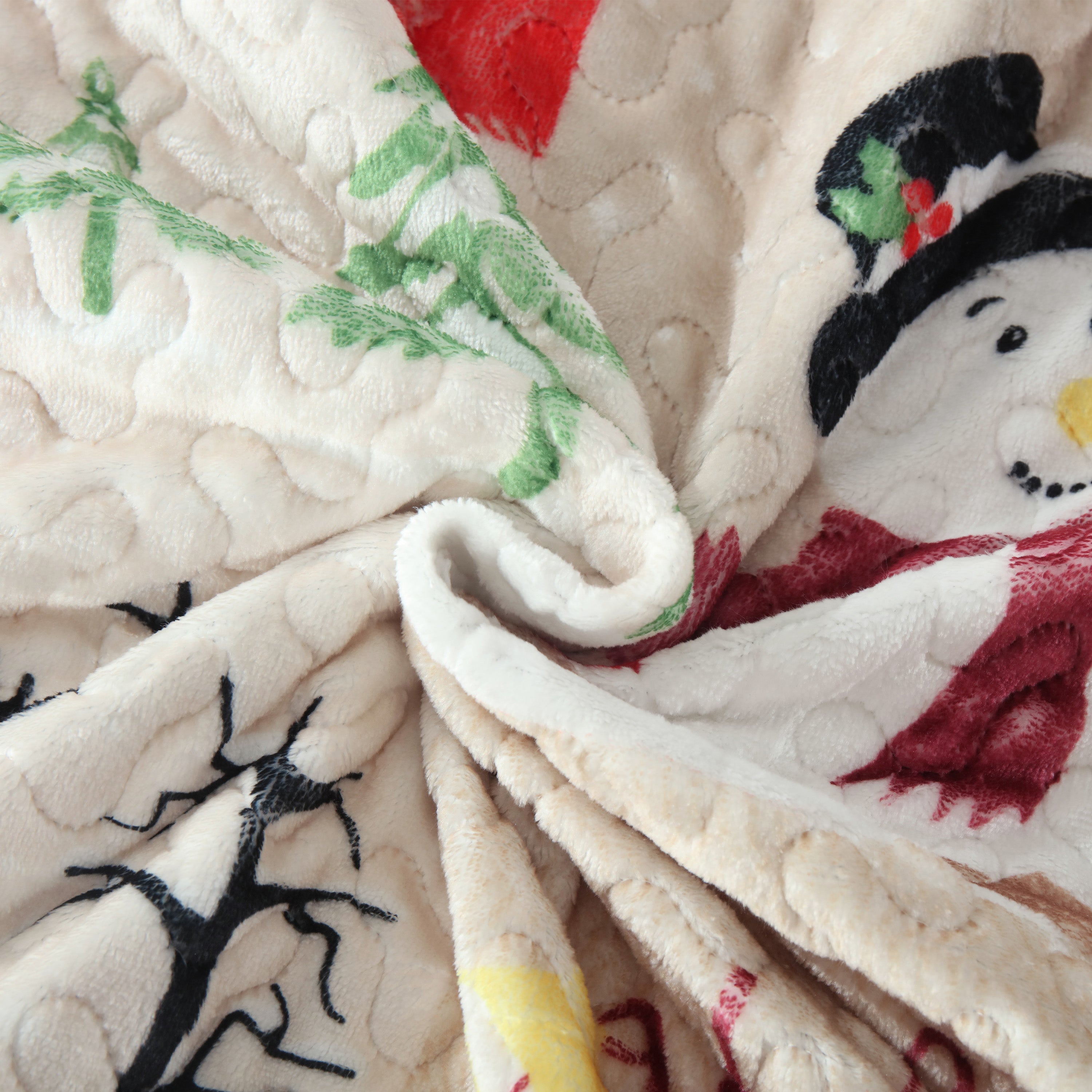 3 Piece Velvet Quilted Christmas Quilt Bedspread Set BYV207