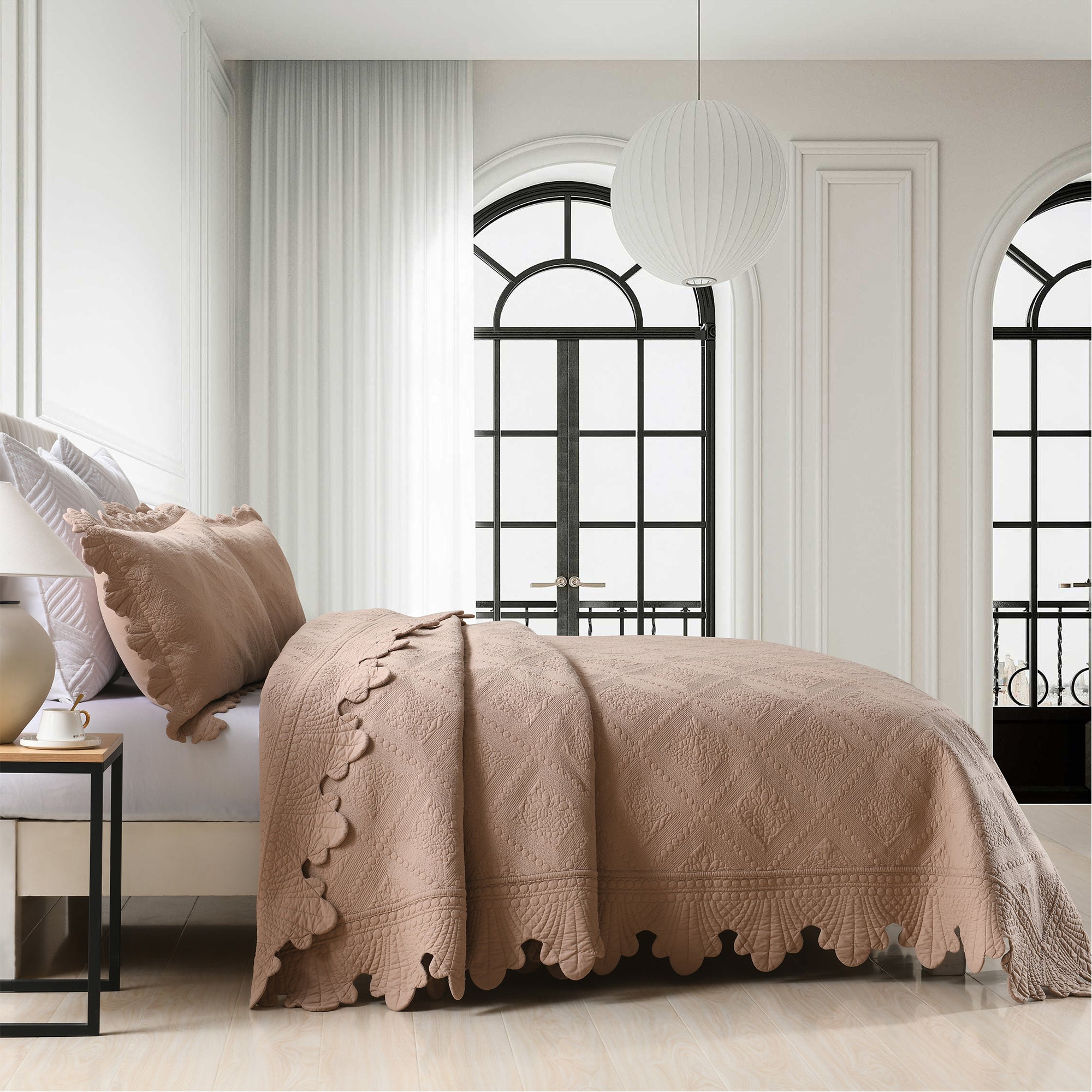 3 Piece 100% Cotton Oversized Lightweight Quilt Bedspread Set TK