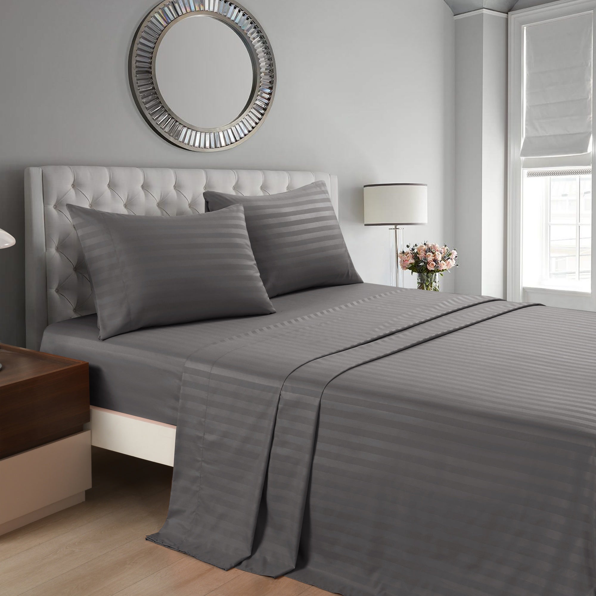 3/4 Piece Luxury Stripe Bed Sheet Set – Soft Hotel Bedding Collection 35000