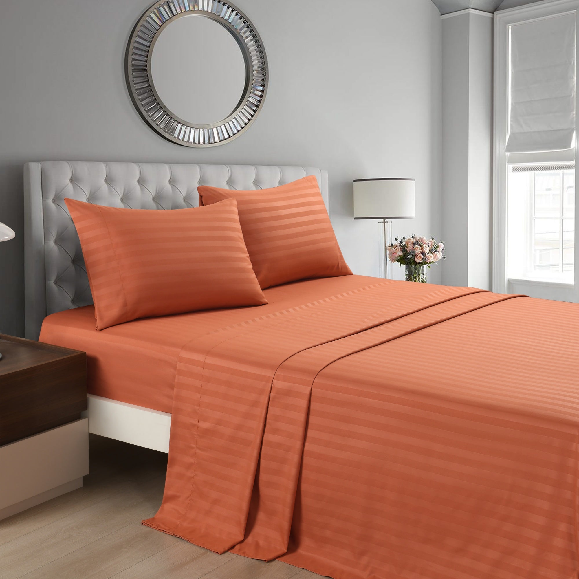 3/4 Piece Luxury Stripe Bed Sheet Set – Soft Hotel Bedding Collection 35000