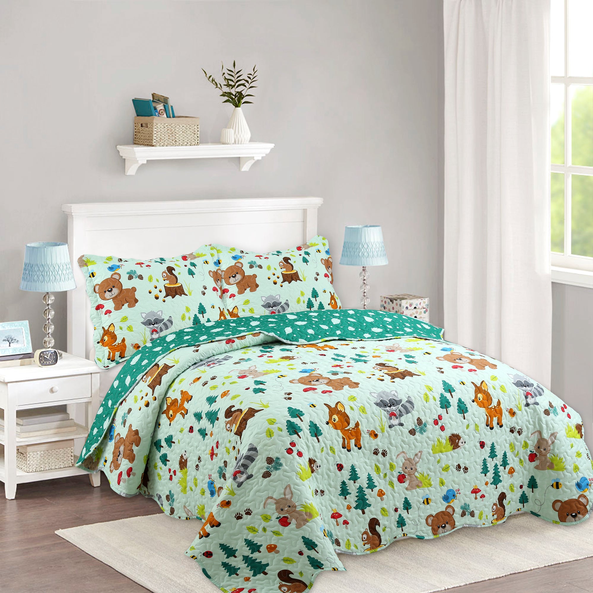 2/3 Piece Kids Quilt Bedspread Set Throw Blanket