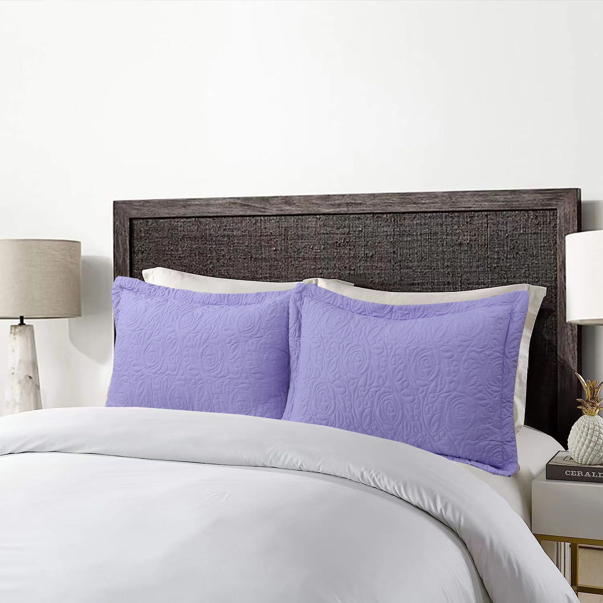 2 Piece Embroidered Pillow Shams Standard Size