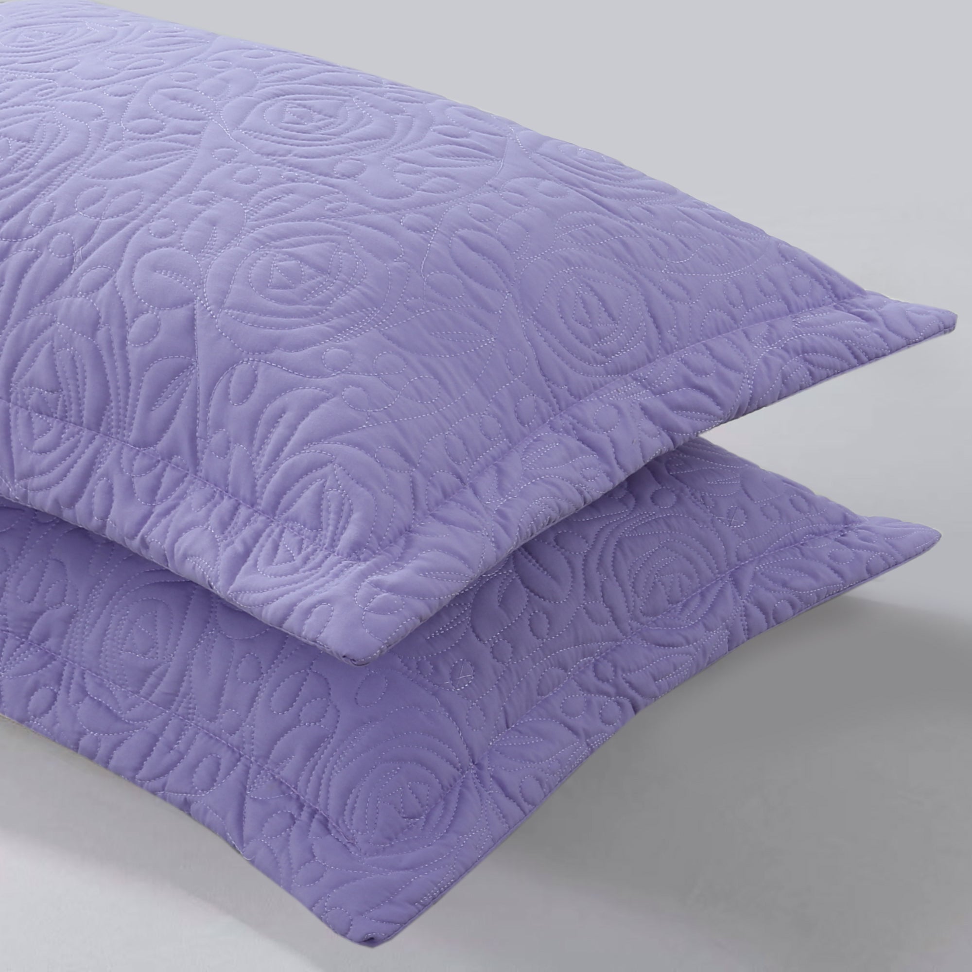 2 Piece King Size Quilted Pillow Shams, Decorative Pillow Covers