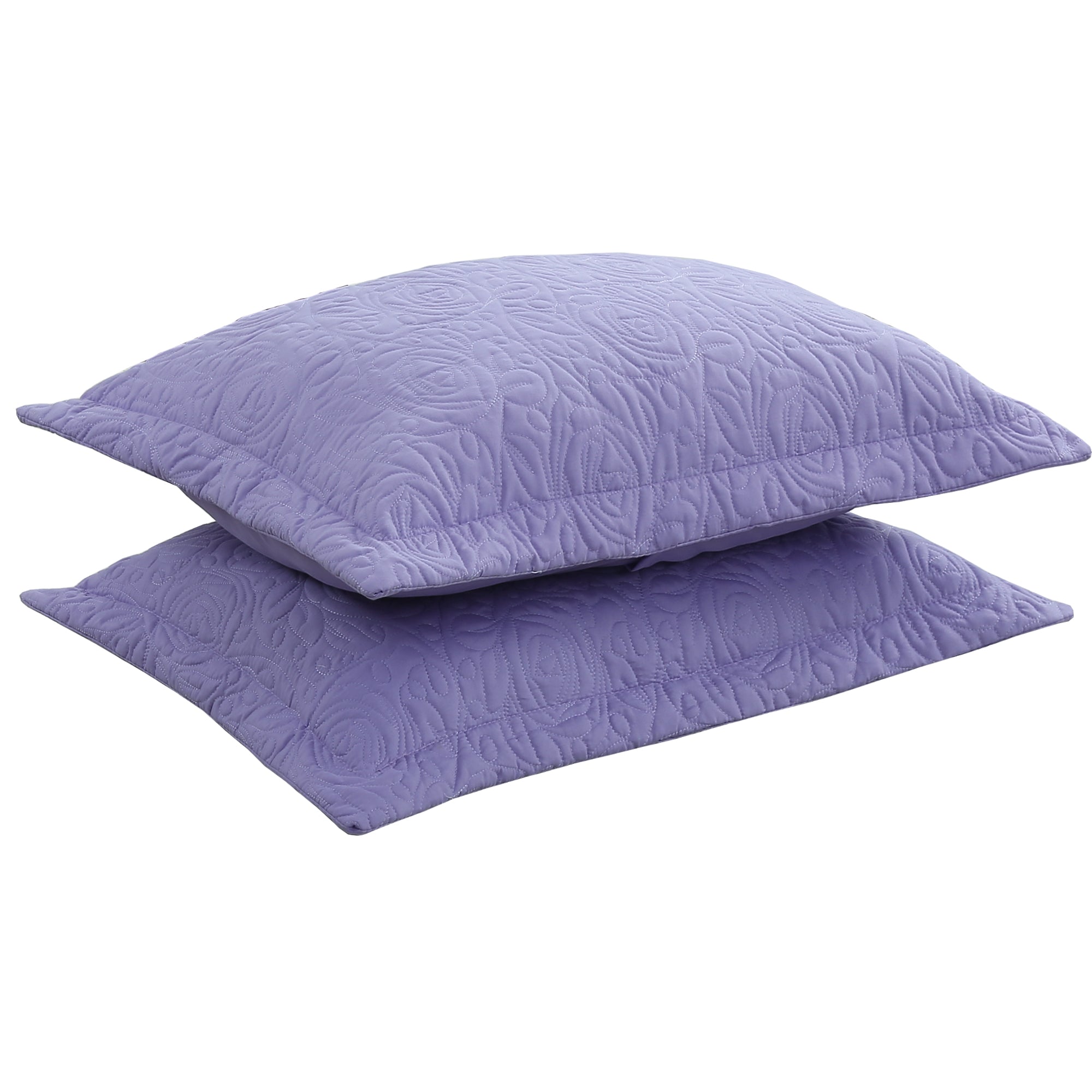 2 Piece King Size Quilted Pillow Shams, Decorative Pillow Covers
