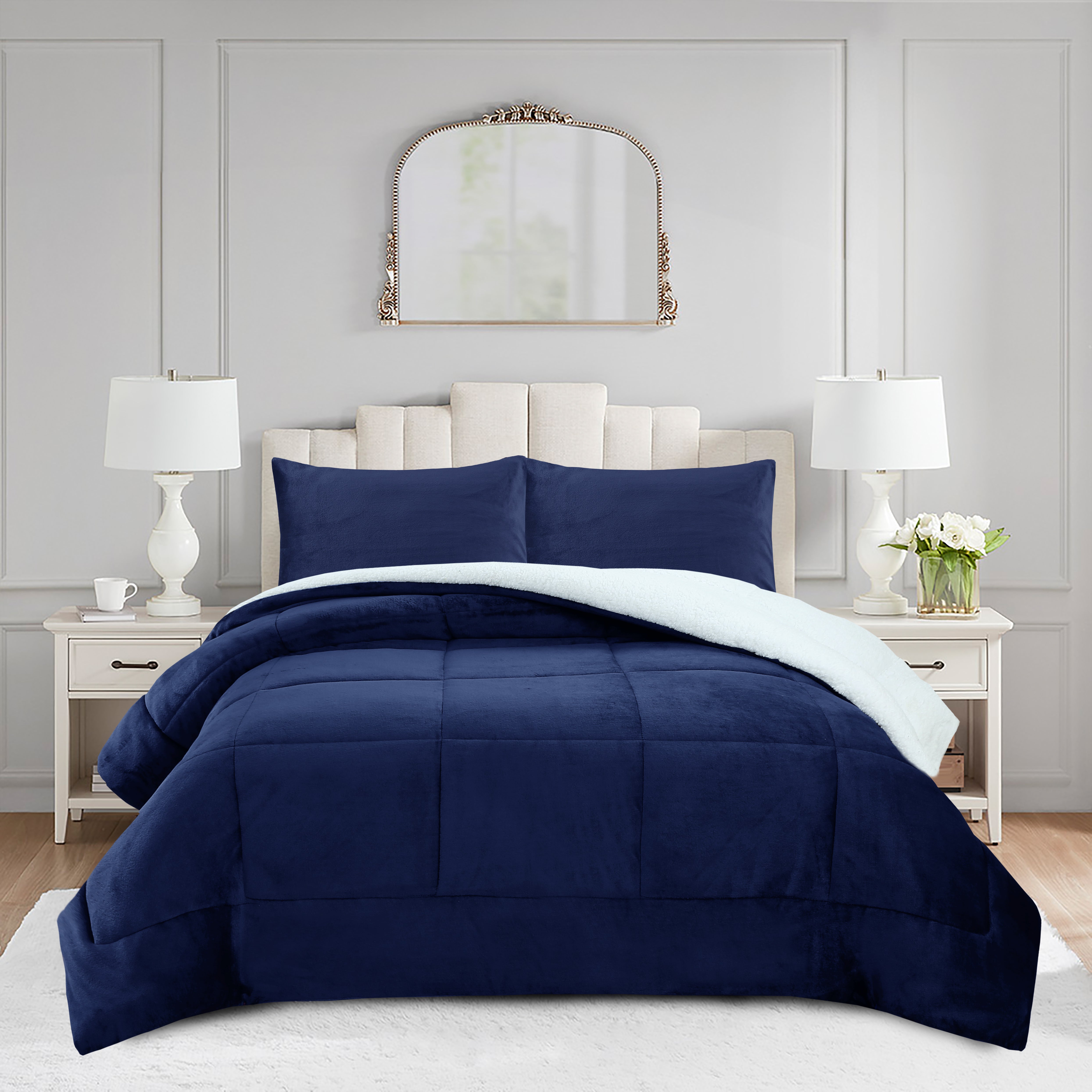 3 Piece Soft Cozy Plush Solid Color Comforter Set