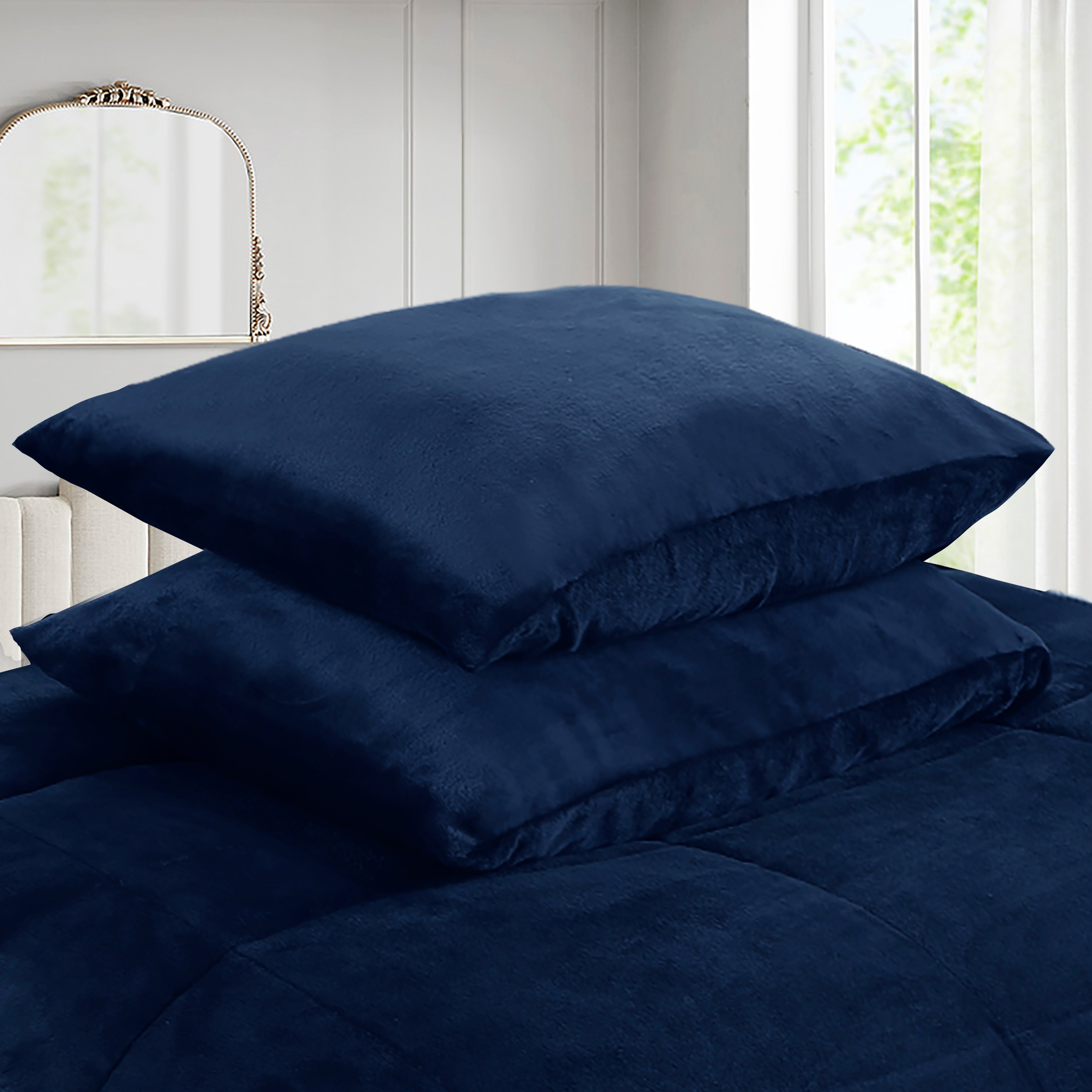 3 Piece Soft Cozy Plush Solid Color Comforter Set
