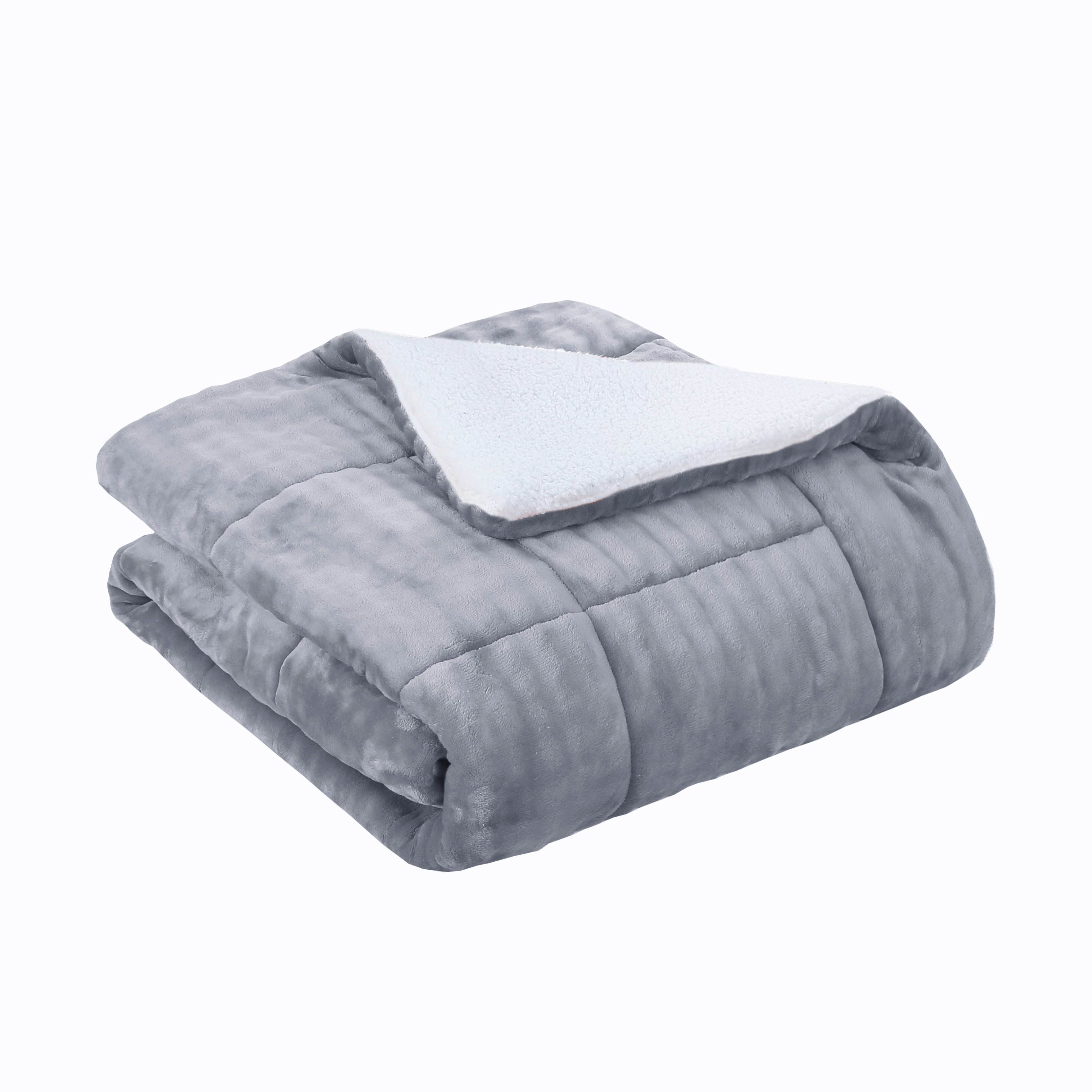 3 Piece Plush Flannel Comforter Set – Soft Bubble Velvet