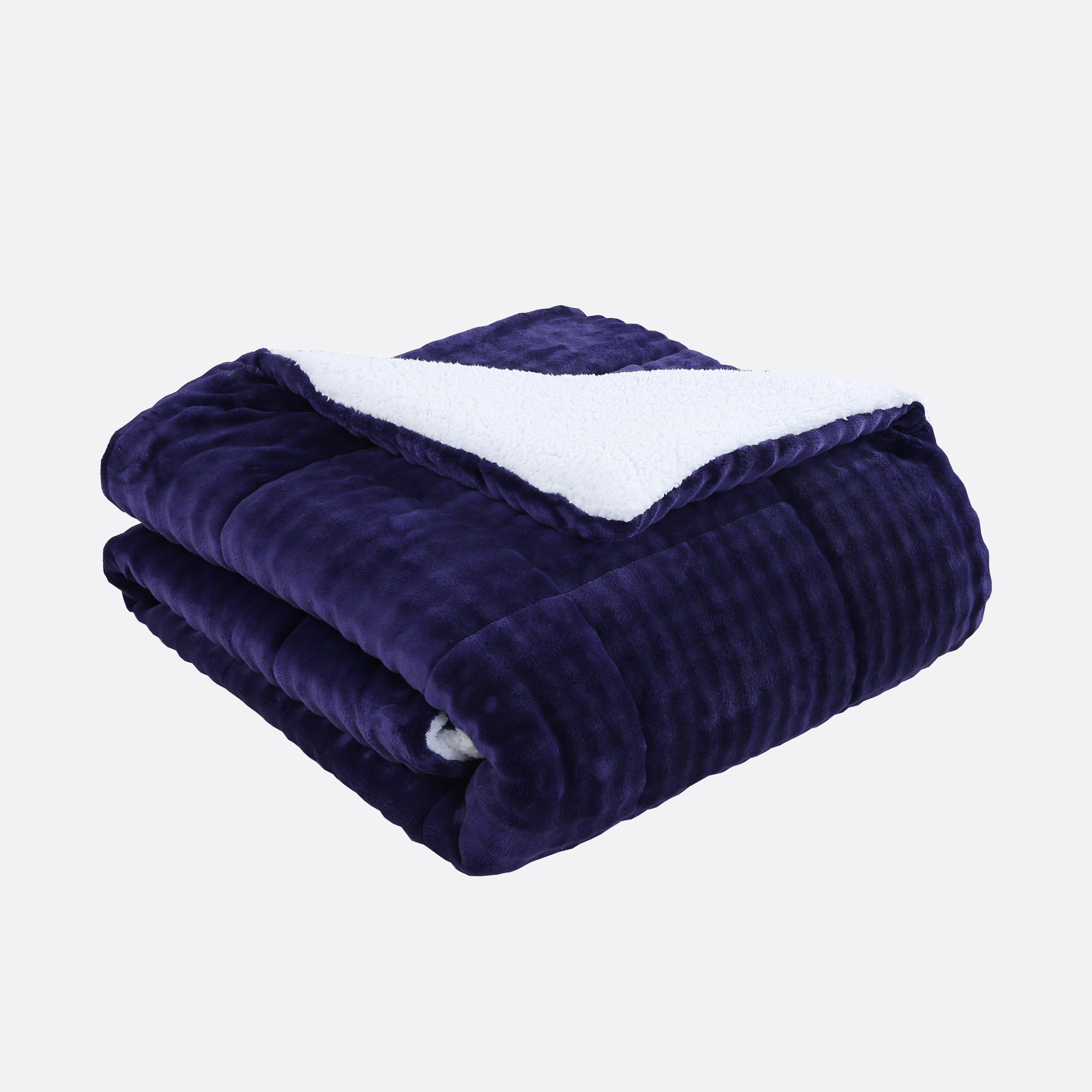 3 Piece Plush Flannel Comforter Set – Soft Bubble Velvet