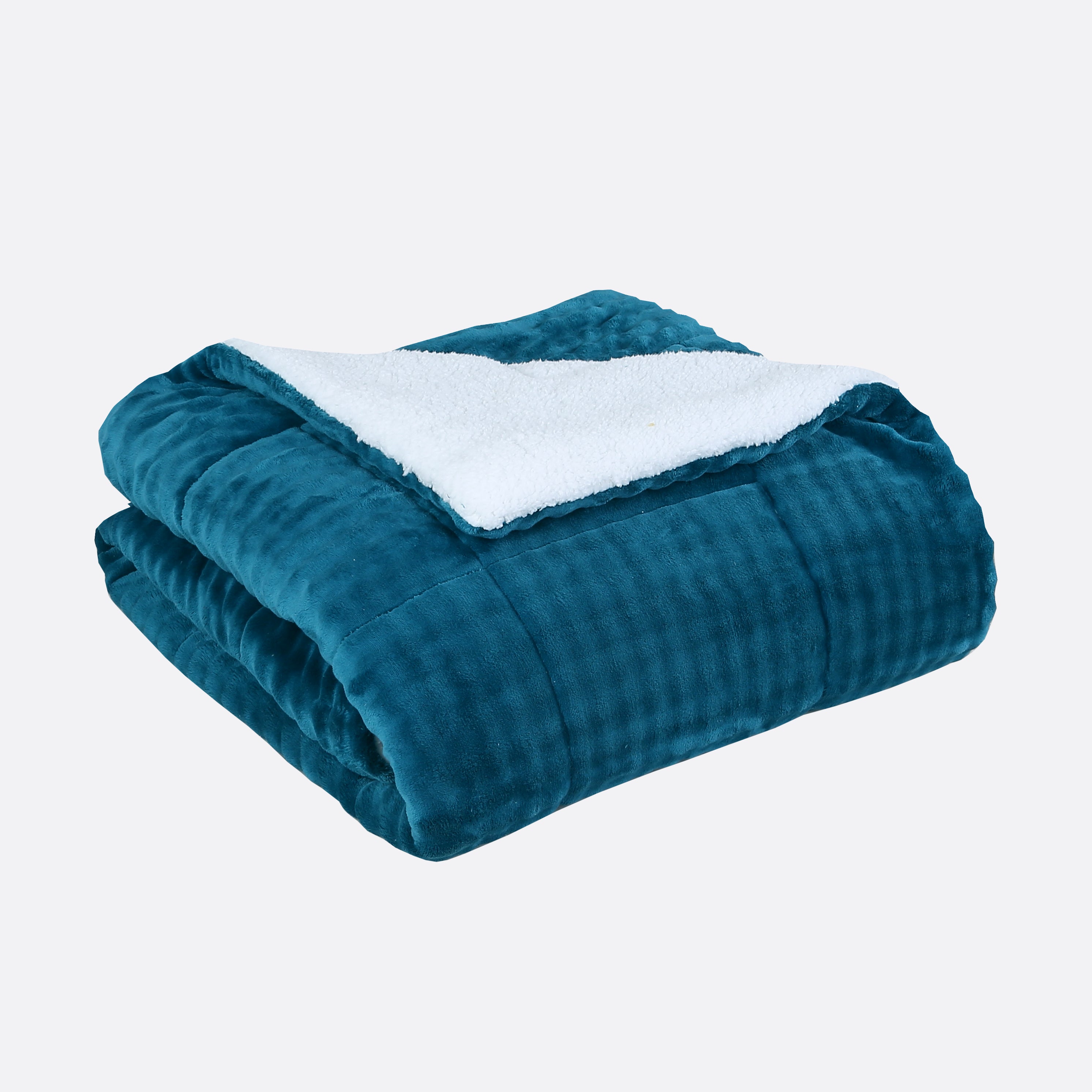 3 Piece Plush Flannel Comforter Set – Soft Bubble Velvet