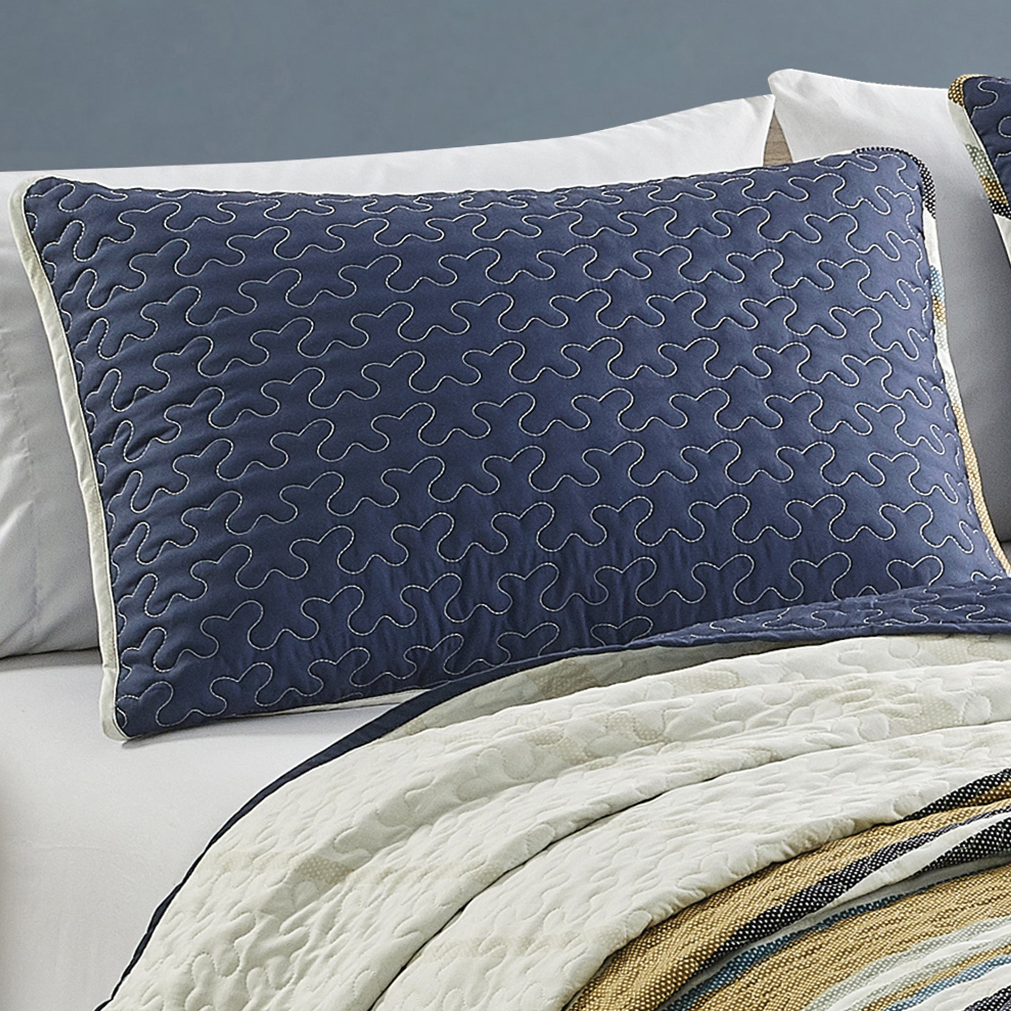 3 Piece Coastal Striped Quilt Set Lightweight Bedspread Madras
