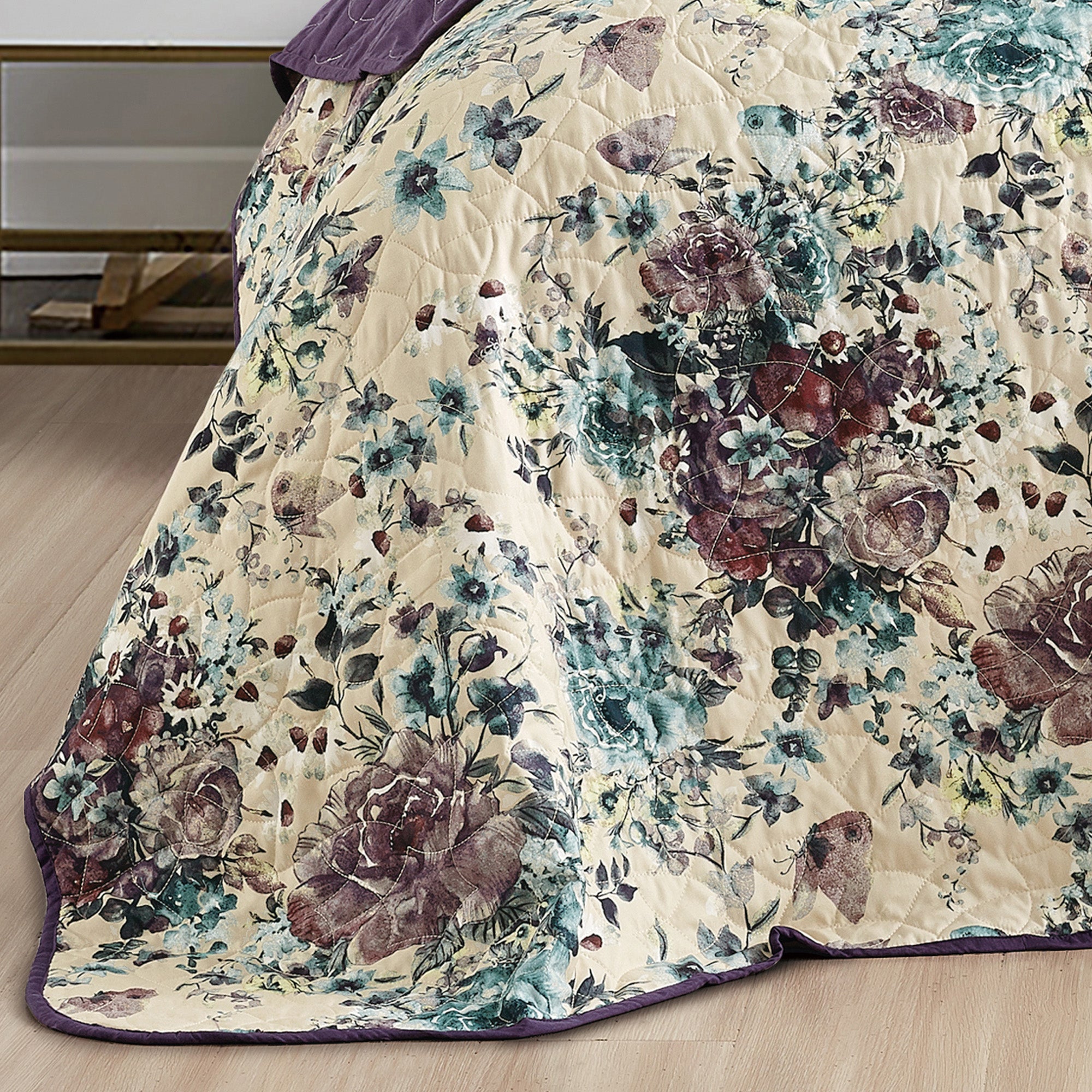 3 Piece Printed Lightweight Quilt Bedspread Set Helie 22681