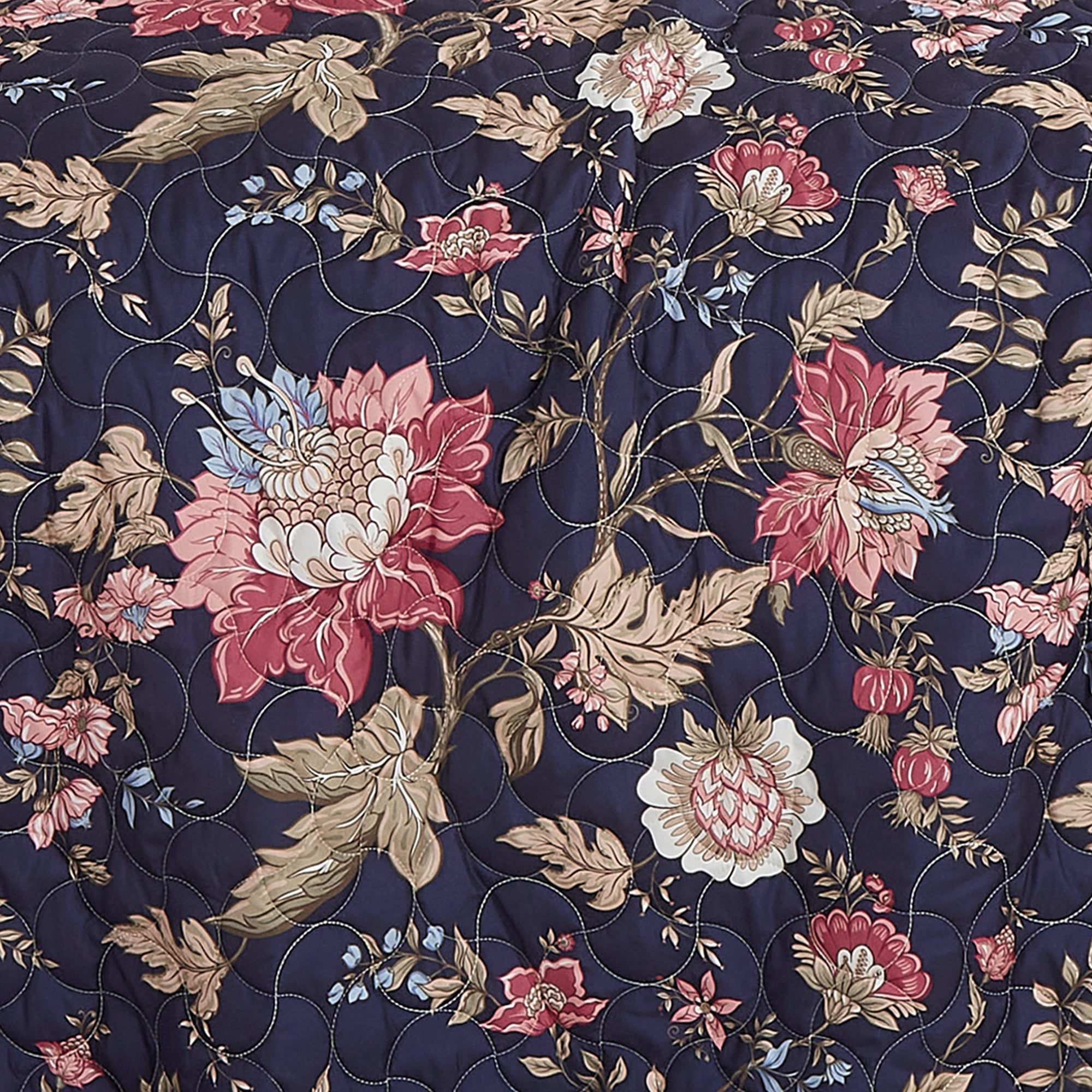 3-Piece Elegant Polyester Vintage-Inspired Floral Quilt Bedspread Set JB22782