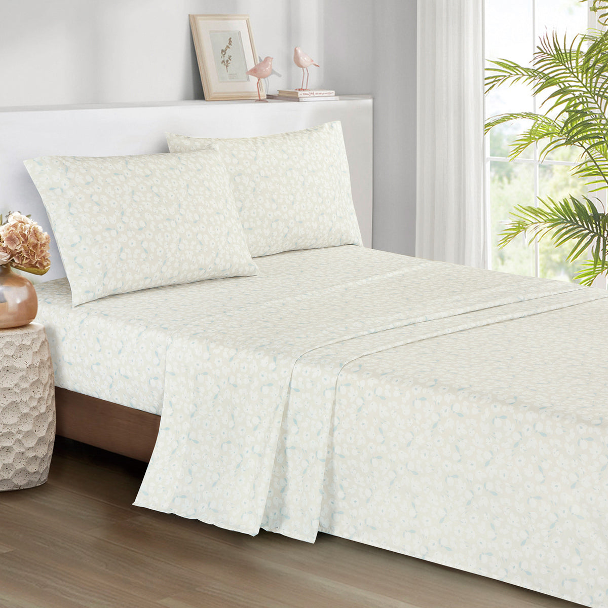 7-Piece Floral Comforter Set with Sheets