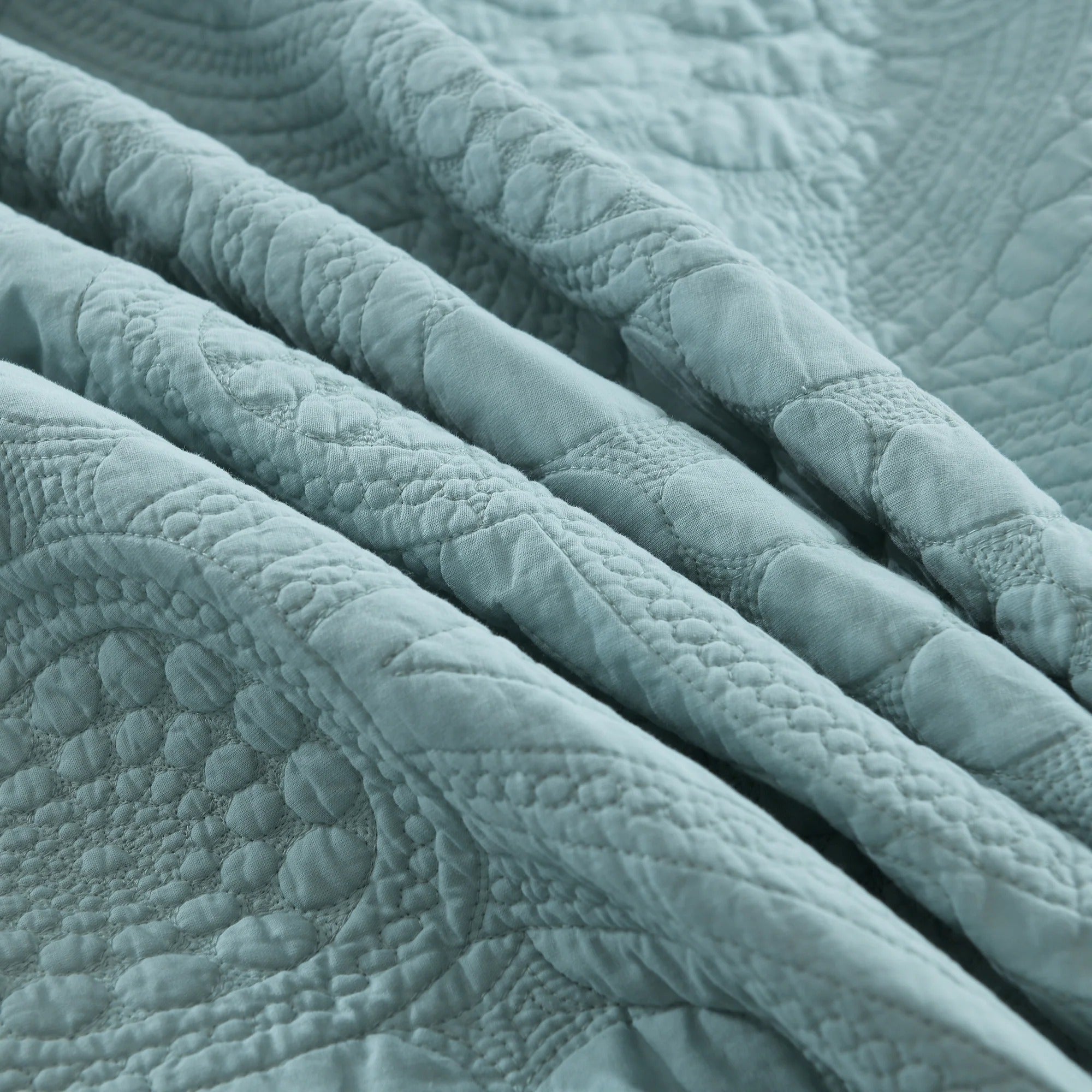 3 Pcs 100% Cotton Embroidered Quilt Bedspread Set, Queen & King Sizes