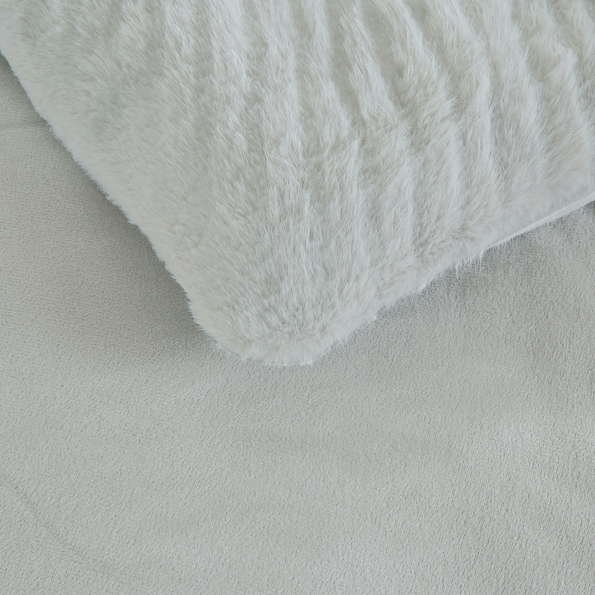 4-Piece Textured Diagonal Stripe Faux Fur Comforter Set with Velvet Backing