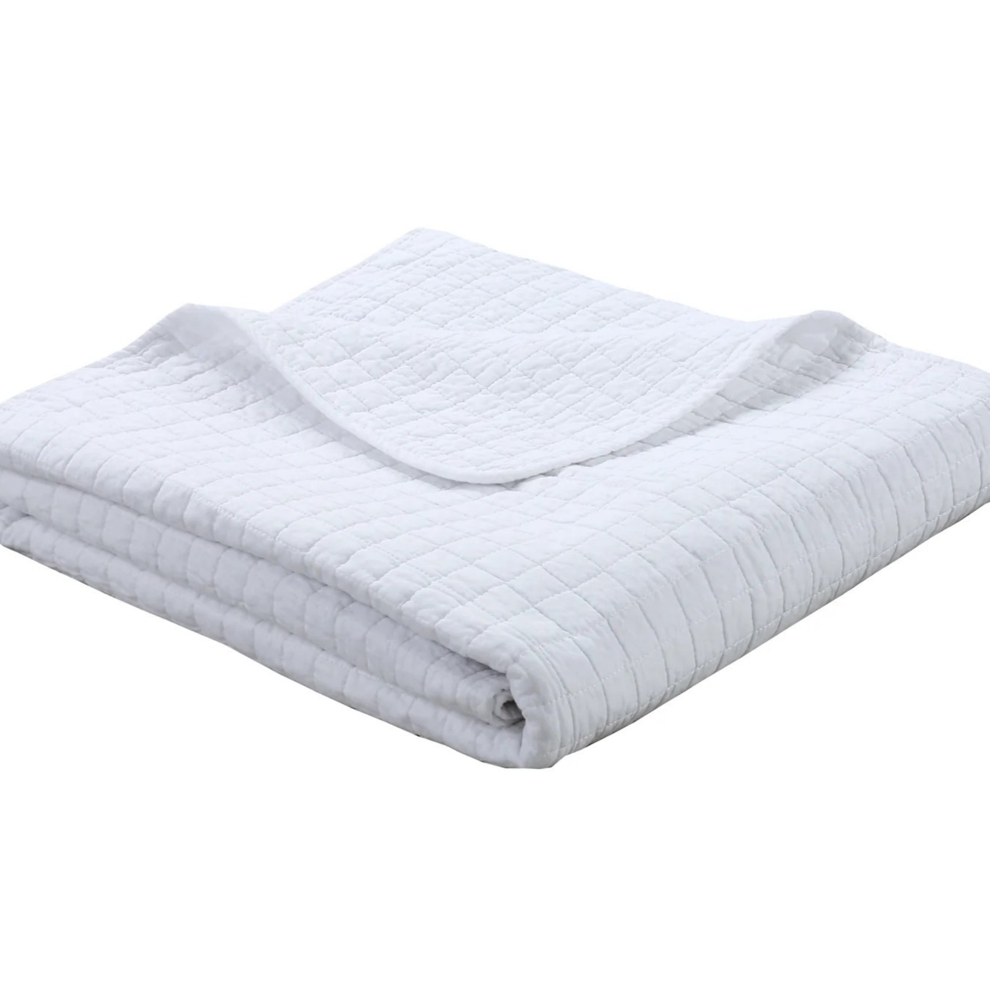 100% Cotton Quilted Throw Blanket Soft Decorative Couch Sofa Cover Lightweight Bed Throw