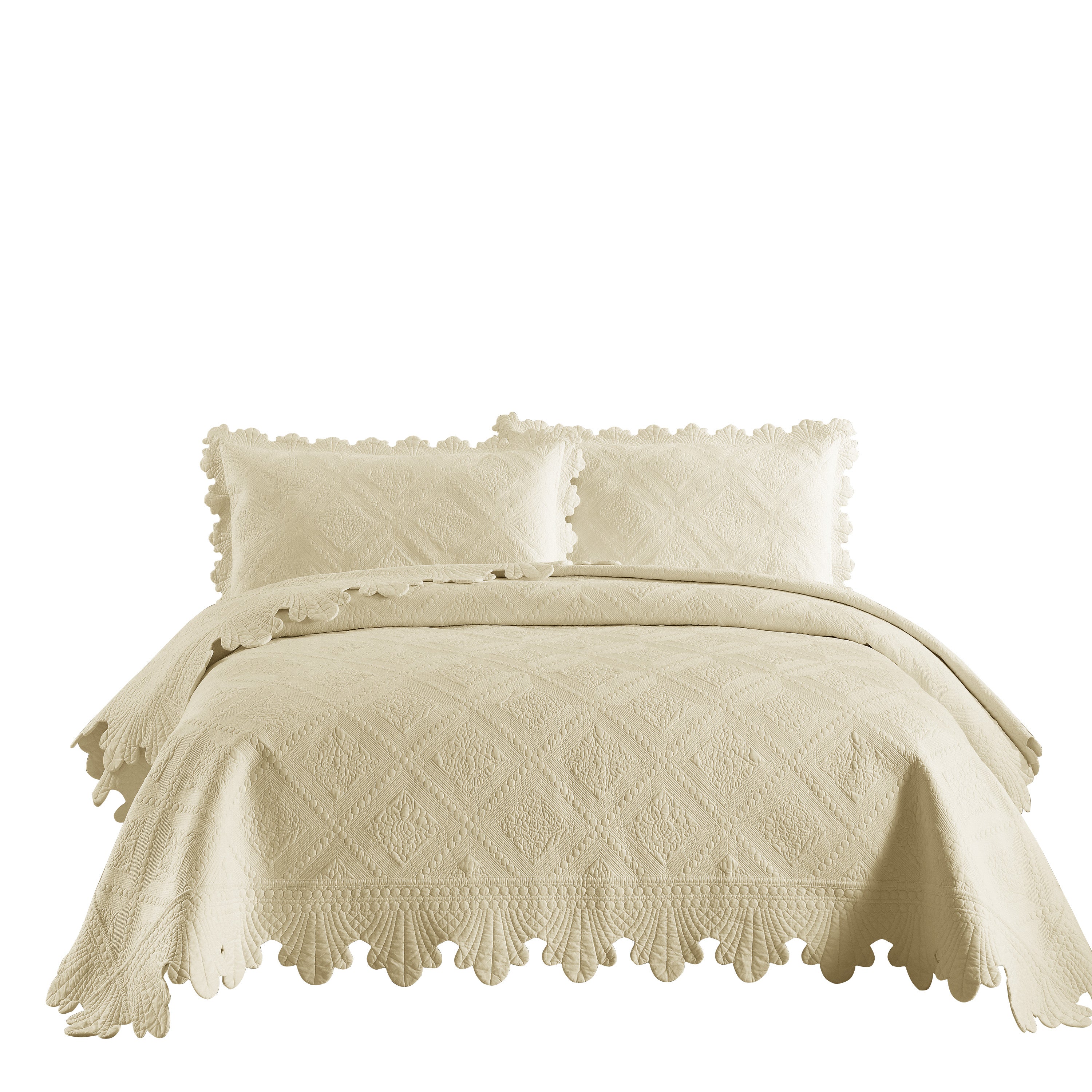 3 Piece 100% Cotton Oversized Lightweight Quilt Bedspread Set TK