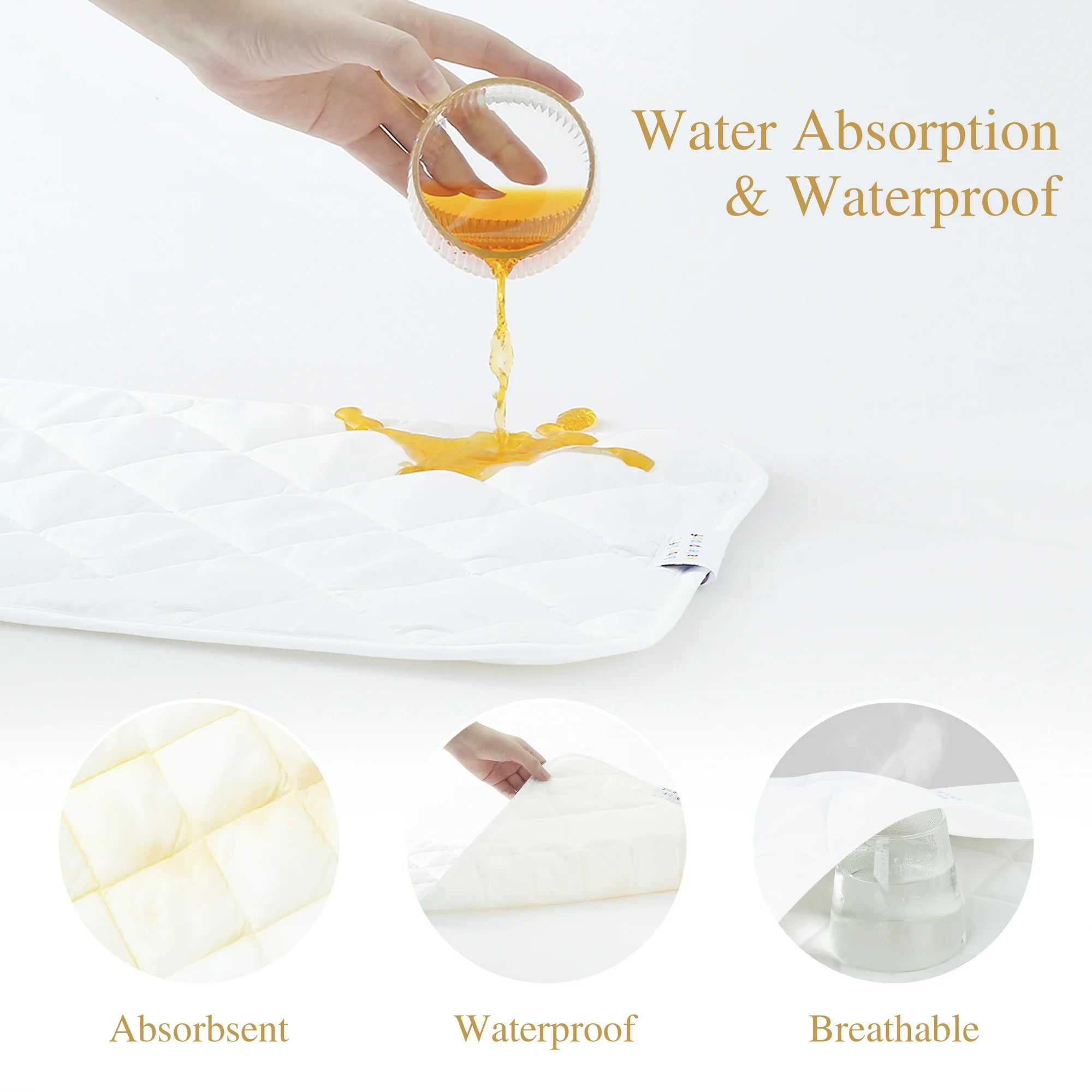 5 Pack Quilted Thicker Waterproof Changing Pad Liners