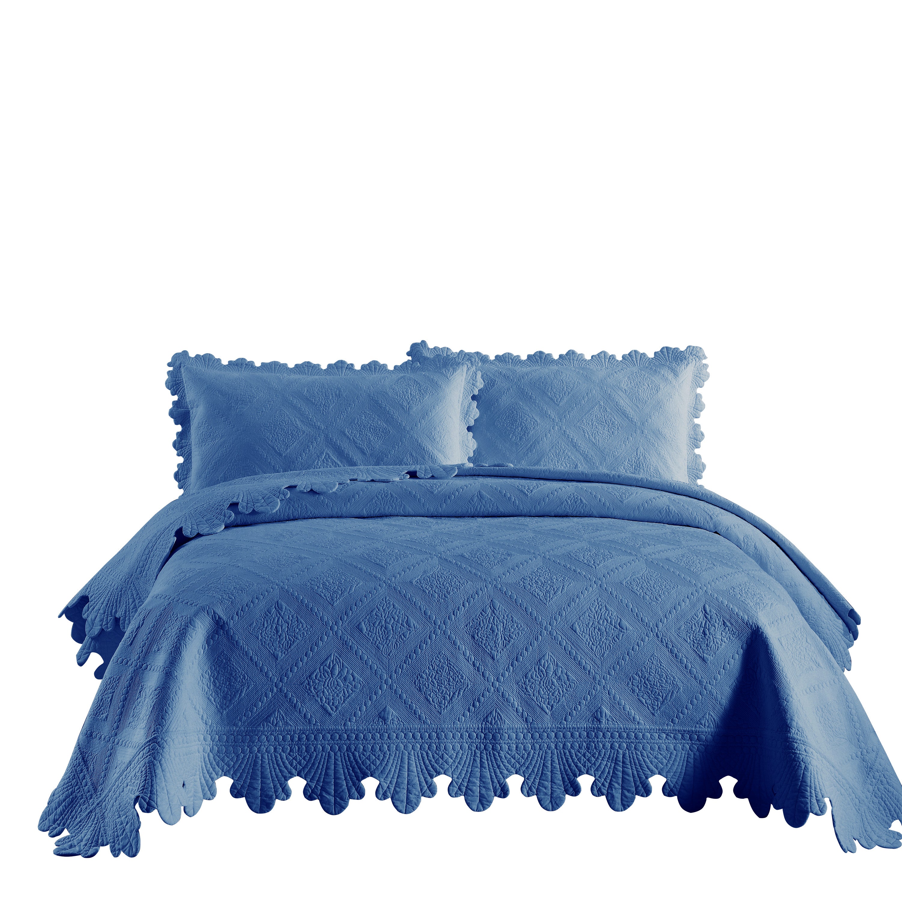 3 Piece 100% Cotton Oversized Lightweight Quilt Bedspread Set TK