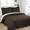 3PCS Floral Embroidered Quilted Bedspread Set