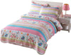 Kids Bedspread Quilts Set Throw Blanket for Girls A73