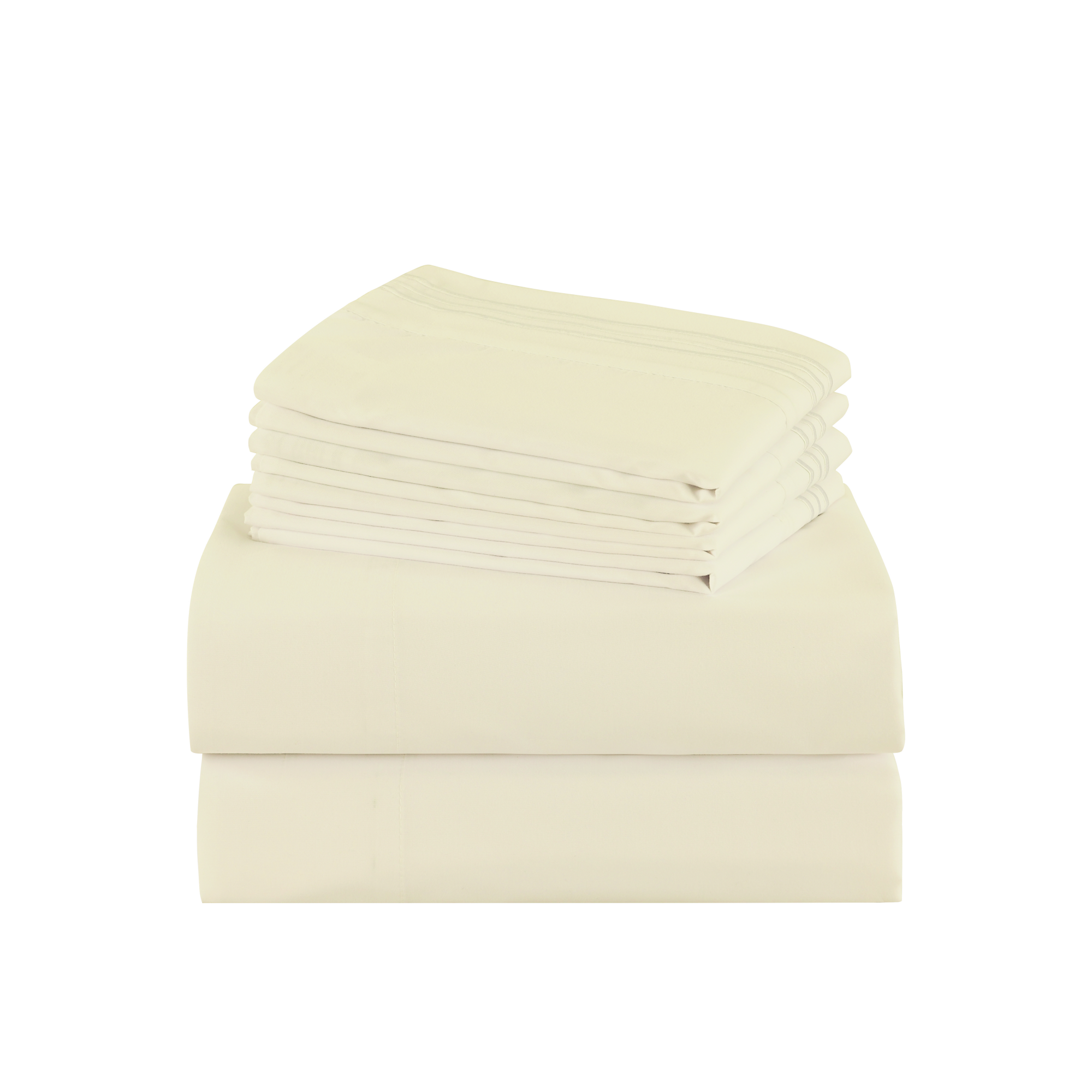 4/6 Piece Soft Solid Embroidered Bed Sheet Set
