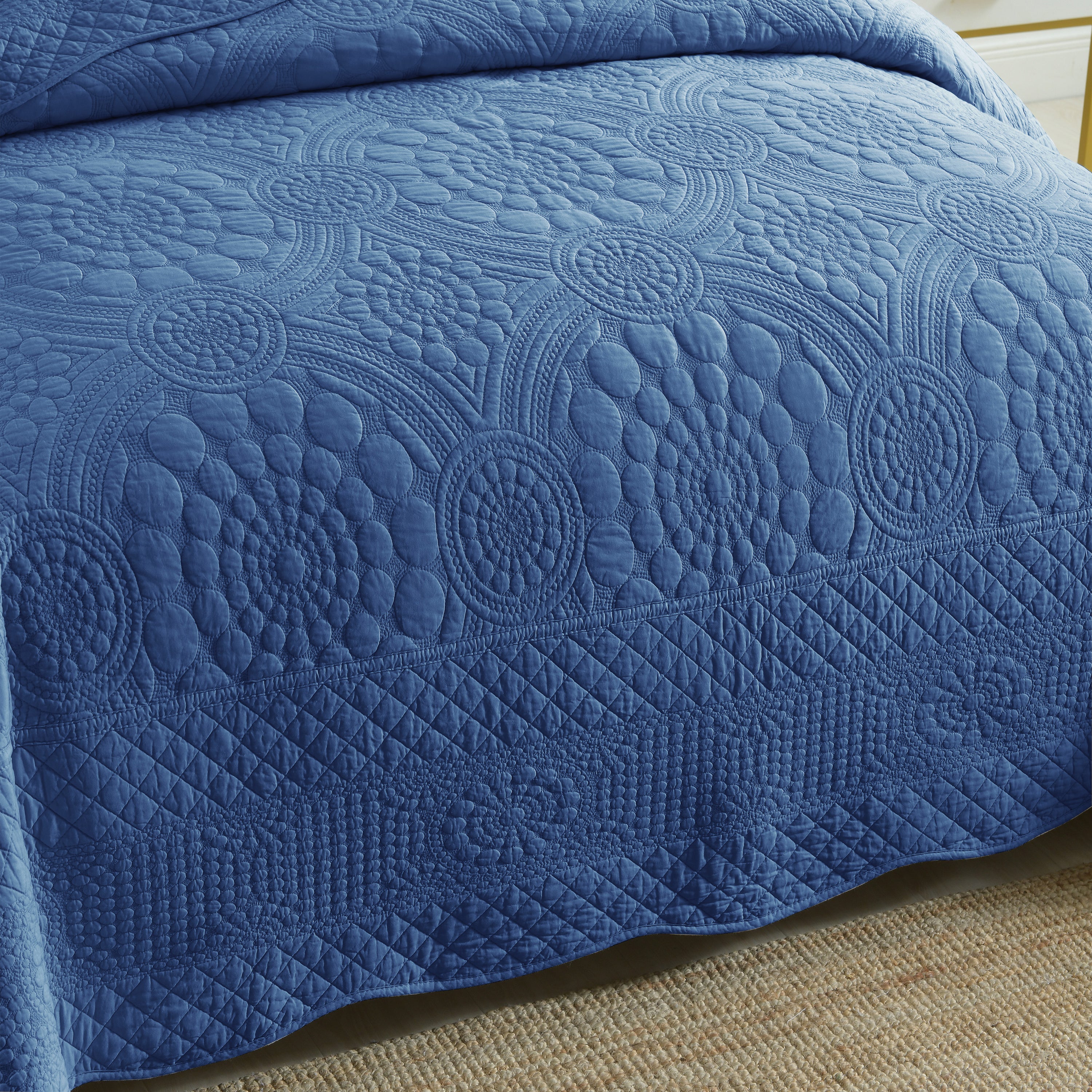 3 Piece 100% Cotton Quilt Set, Oversized Lightweight Quilted Bedspread TF