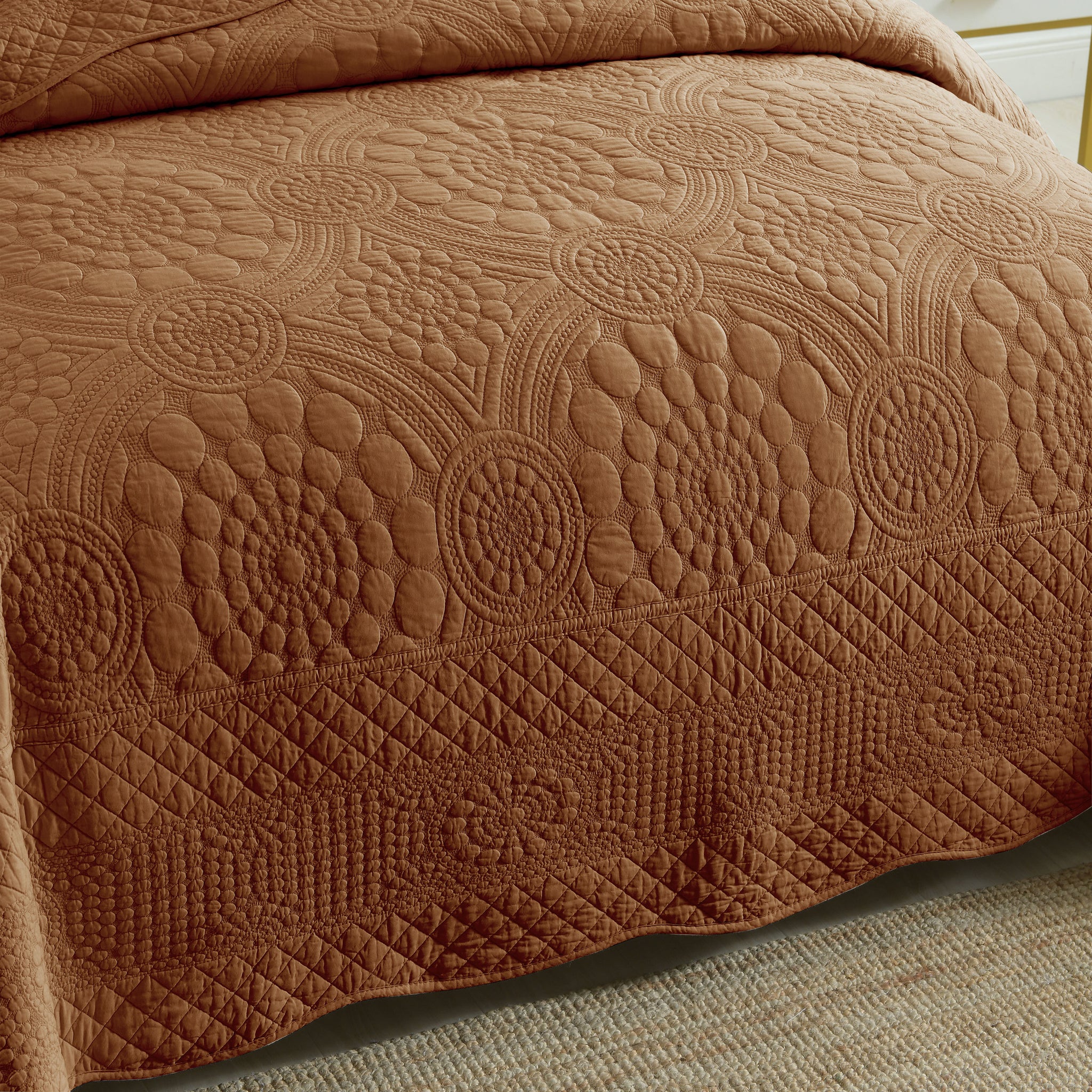 3-Piece 100% Cotton Oversized Bedspread Set Coverlet Set Lightweight Quilt Set Embroidery Farmhouse Bedding Set TF