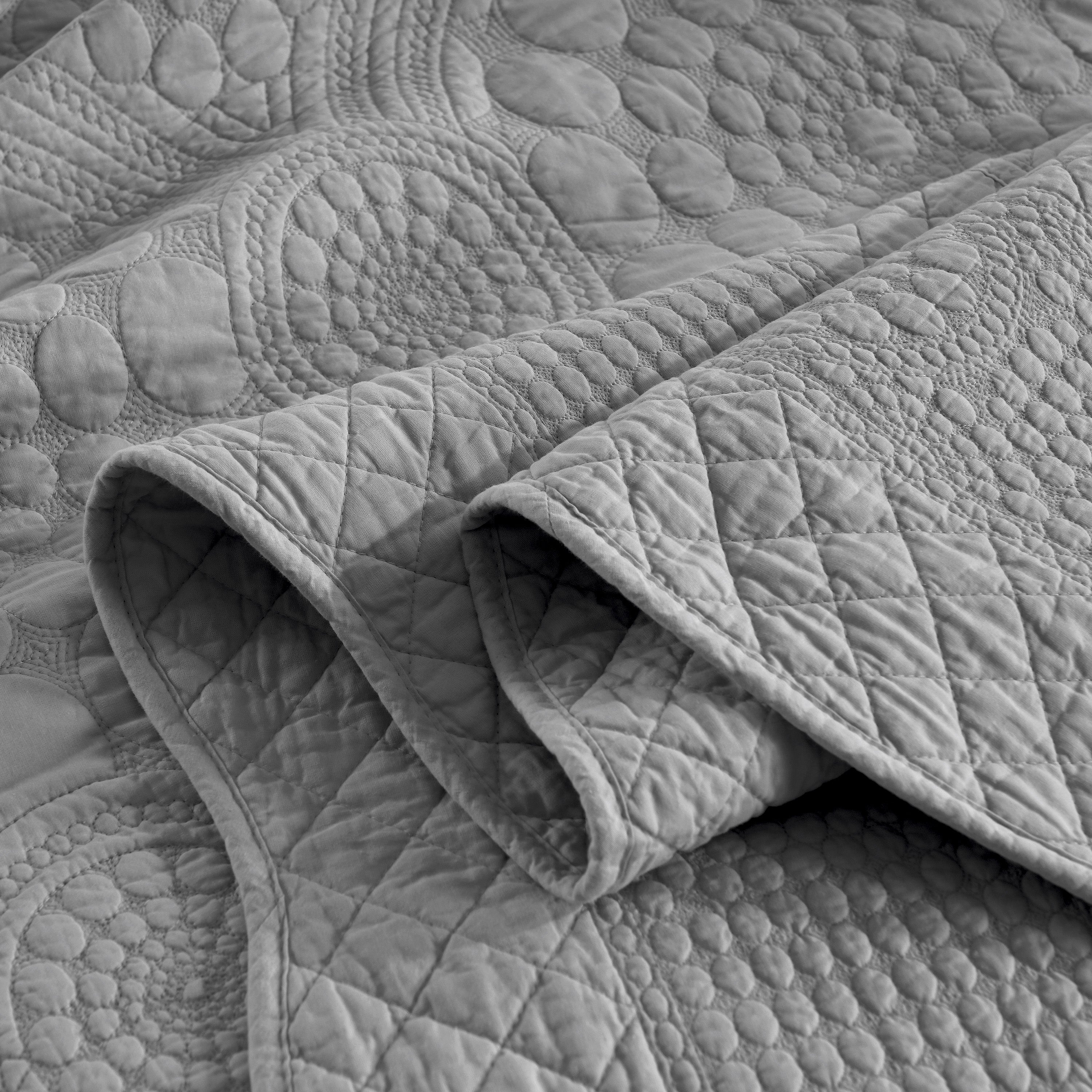 3 Piece 100% Cotton Quilt Set, Oversized Lightweight Quilted Bedspread TF