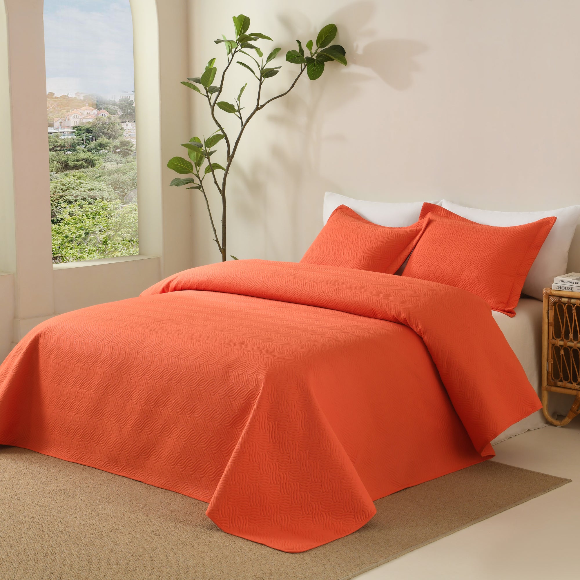 100% Polyester Ultrasonic Quilted Lightweight Quilt Bedspread Set