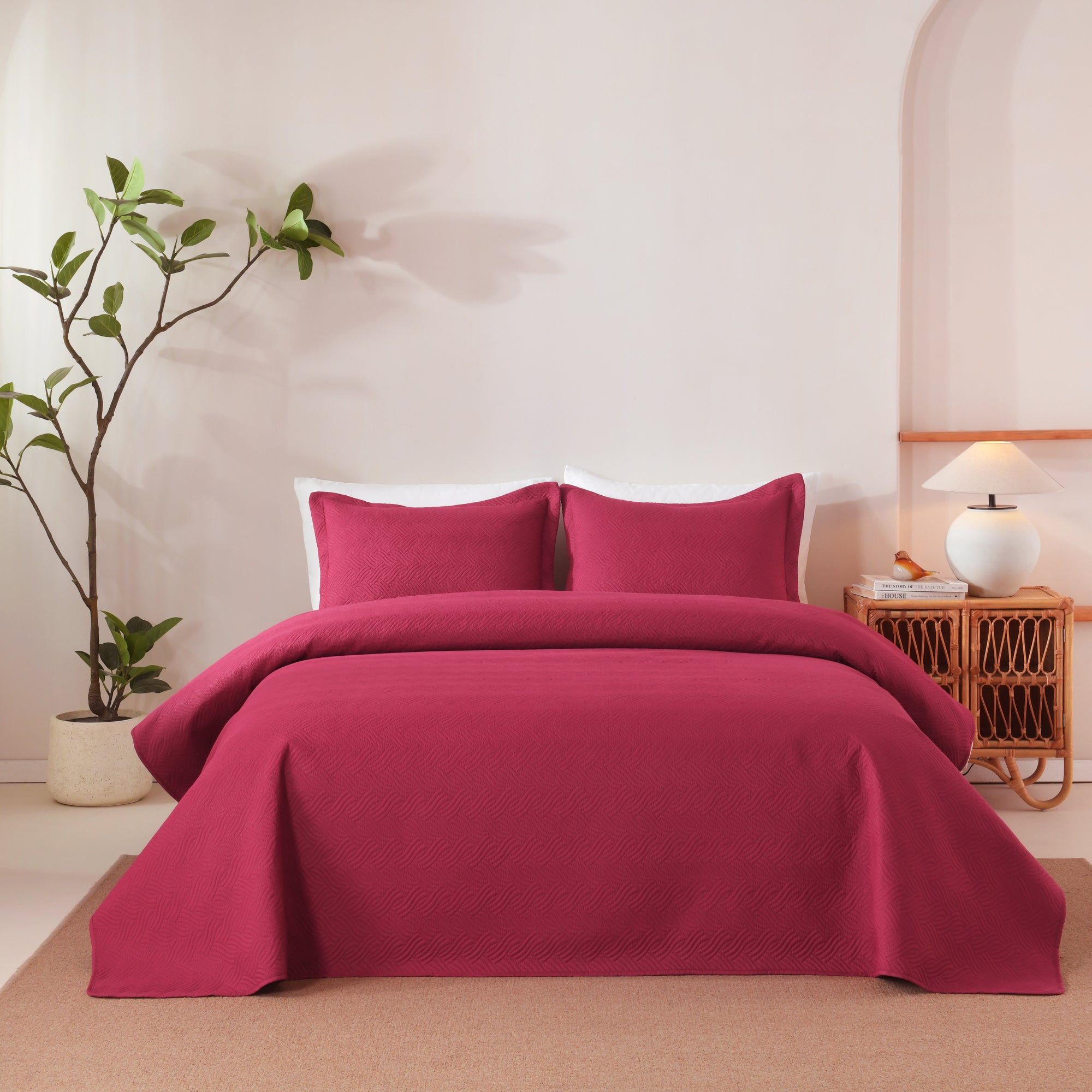 100% Polyester Ultrasonic Quilted Lightweight Quilt Bedspread Set