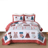 Soft Lightweight Polyester 3 Pcs Holiday Bedspread Set Christmas Quilt with Festive Motifs BY214