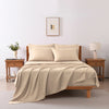 4/6 Pcs Soft Solid & Embroidery Bed Sheets Set