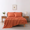 4/6 Pcs Soft Solid & Embroidery Bed Sheets Set