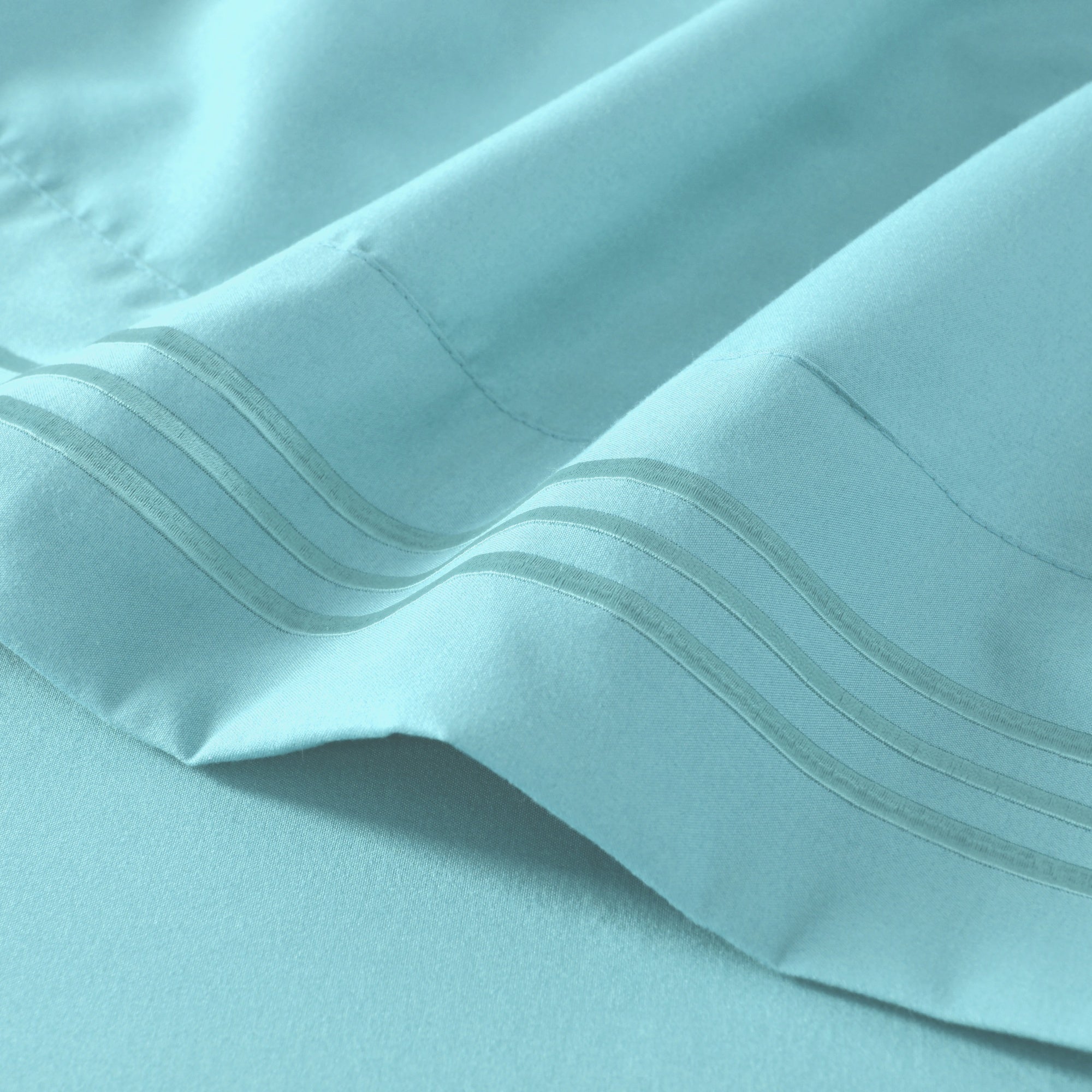 3/4 Piece Soft Solid Embroidered Bed Sheet Set Bedding Set