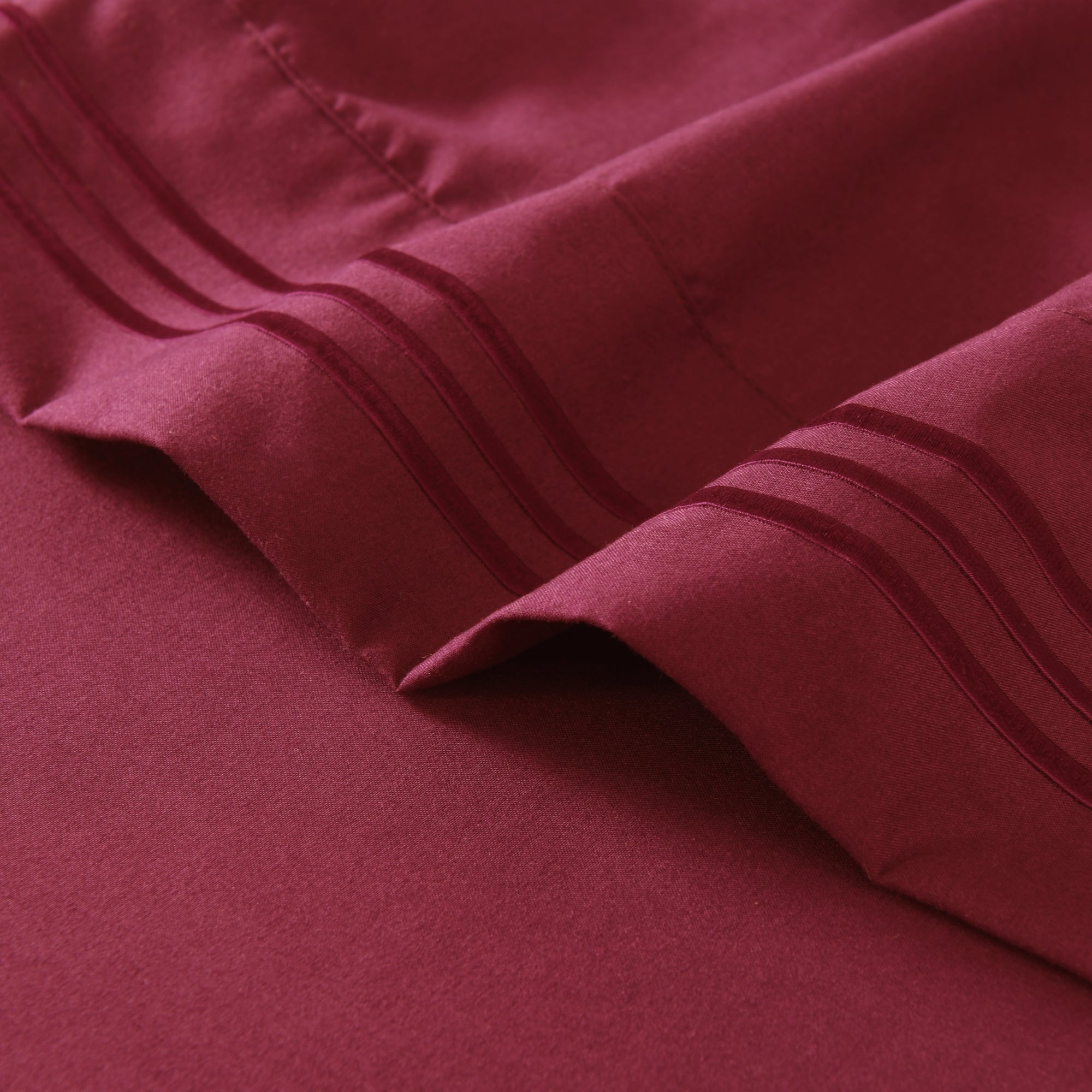 3/4 Piece Soft Solid Embroidered Bed Sheet Set Bedding Set