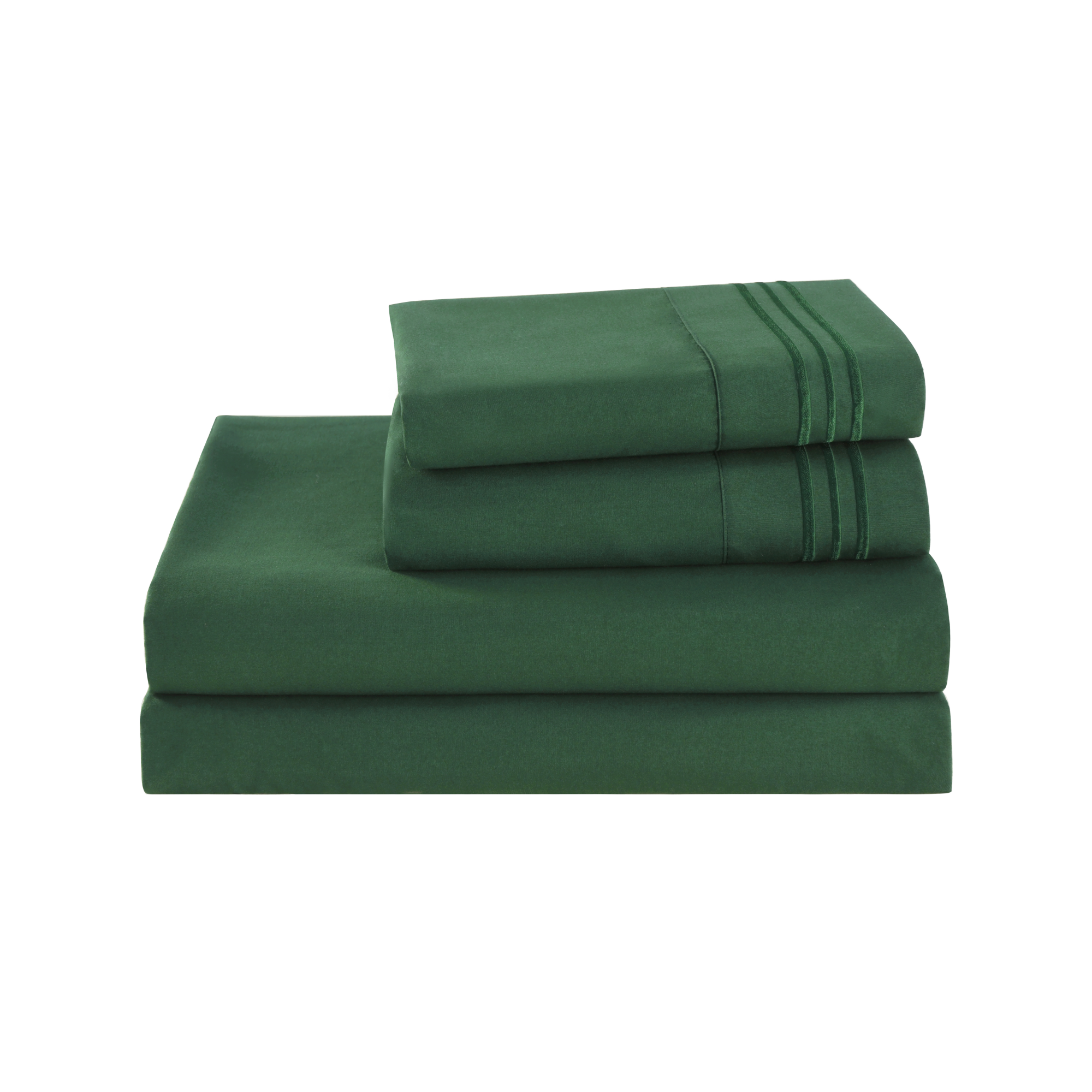3/4 Piece Soft Solid Embroidered Bed Sheet Set Bedding Set