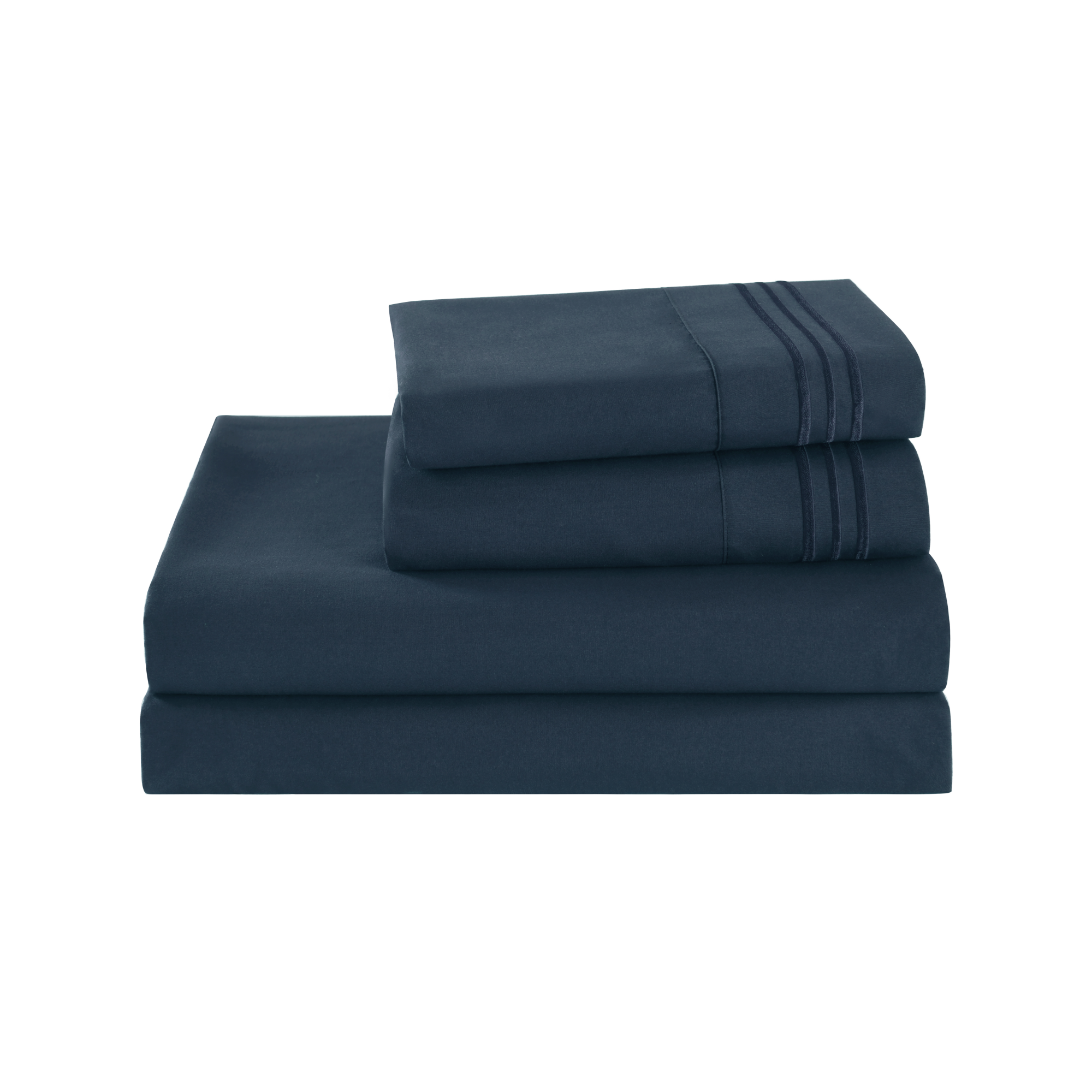 3/4 Piece Soft Solid Embroidered Bed Sheet Set Bedding Set