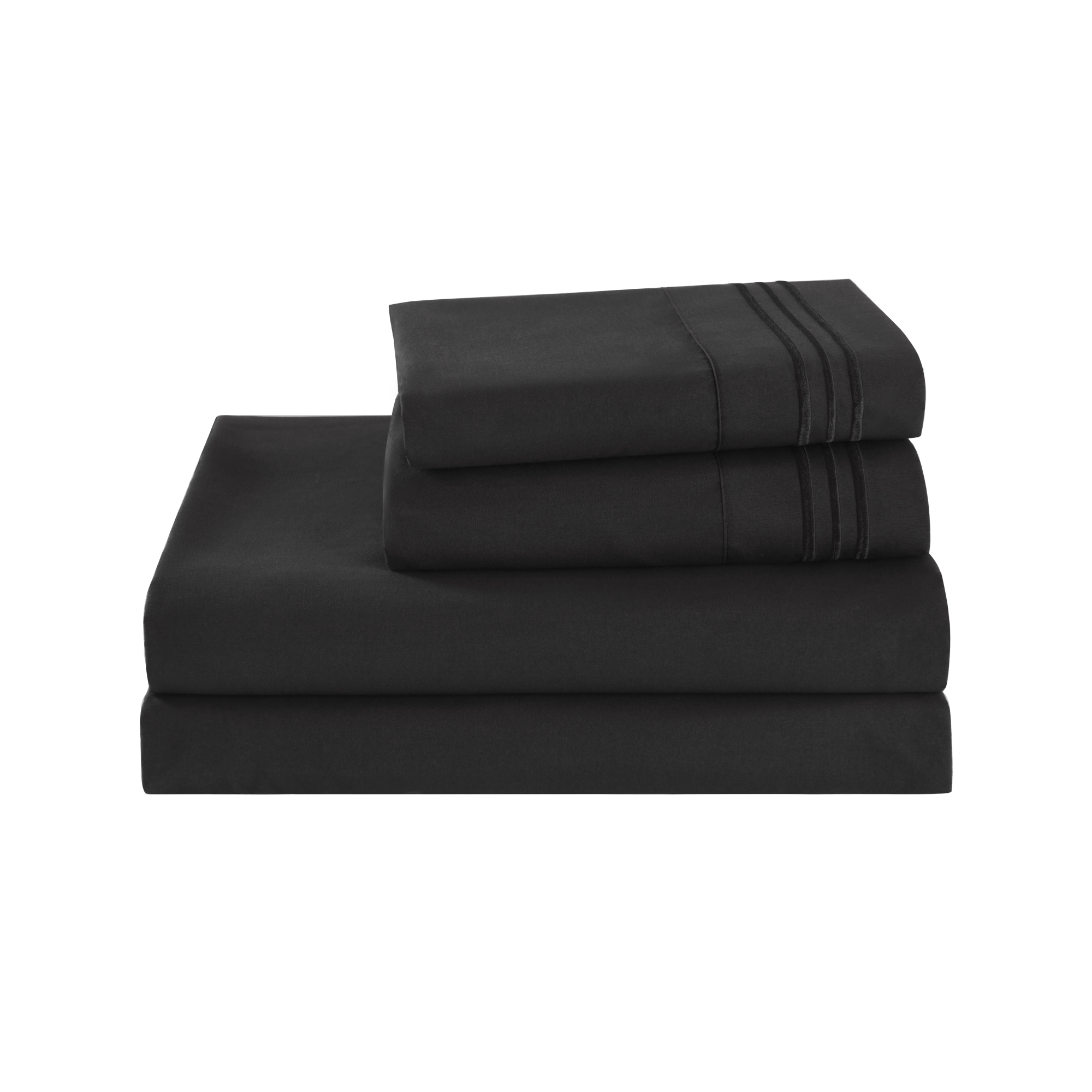 3/4 Piece Soft Solid Embroidered Bed Sheet Set Bedding Set