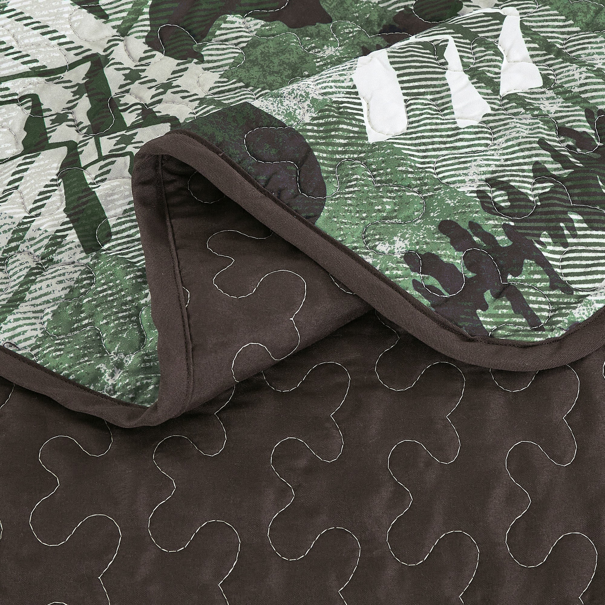 3-Piece Rustic Wildlife Reversible Polyester Quilt Bedspread Set JB605/606/607