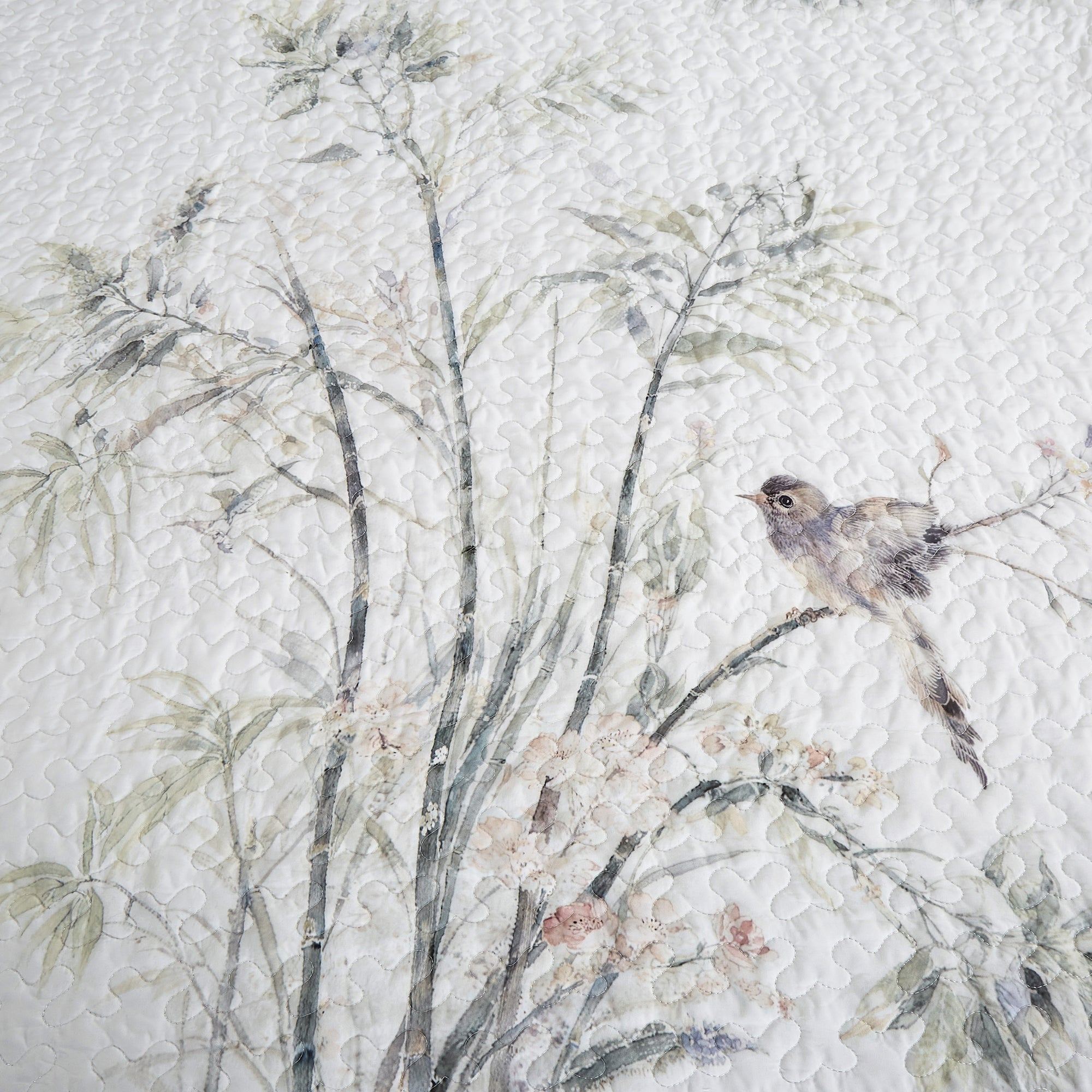 3 Piece Lightweight Quilt Bedspread Set Reversible Floral Botanical