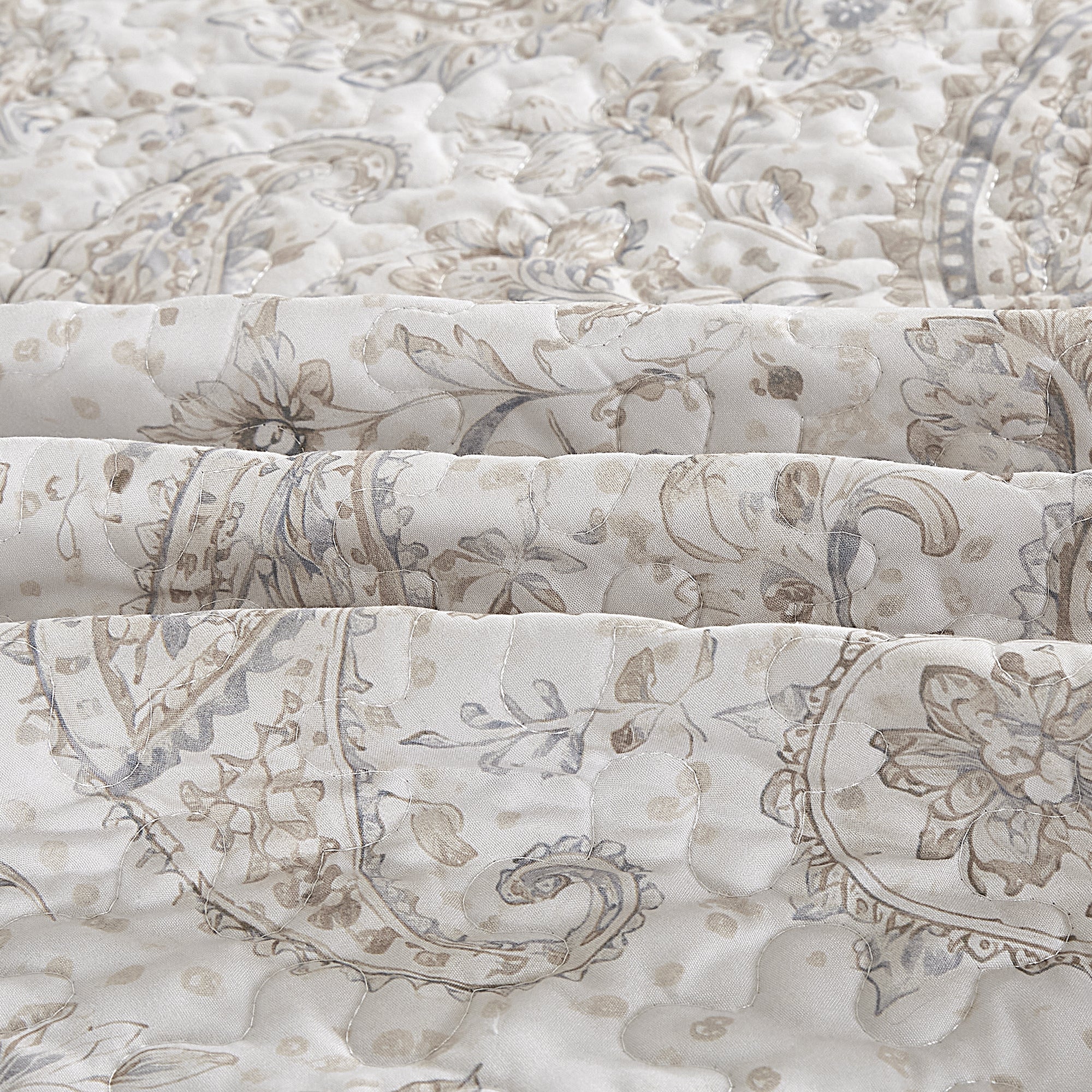 3 Piece Lightweight Quilt Bedspread Set Reversible Floral Botanical