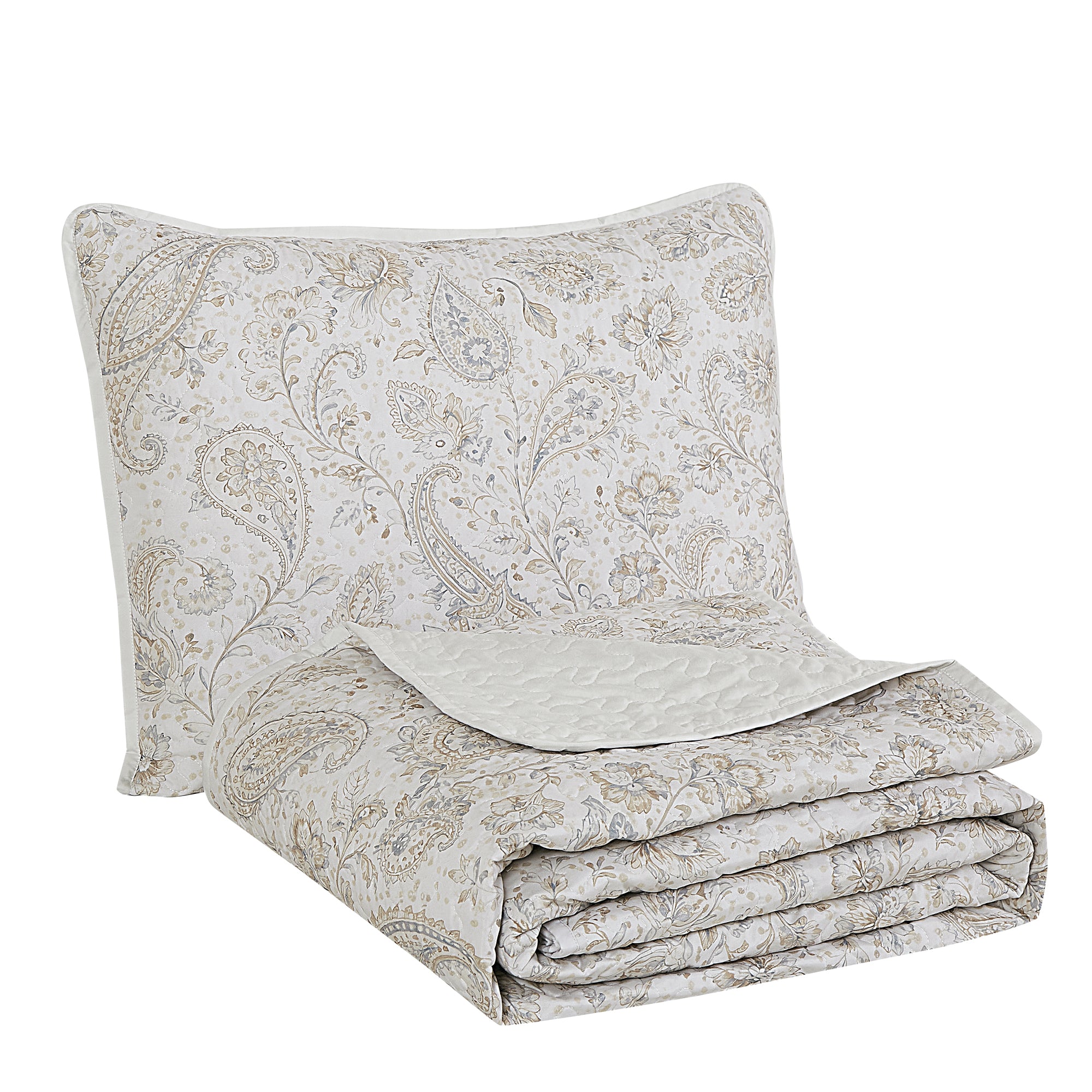 3 Piece Lightweight Quilt Bedspread Set Reversible Floral Botanical