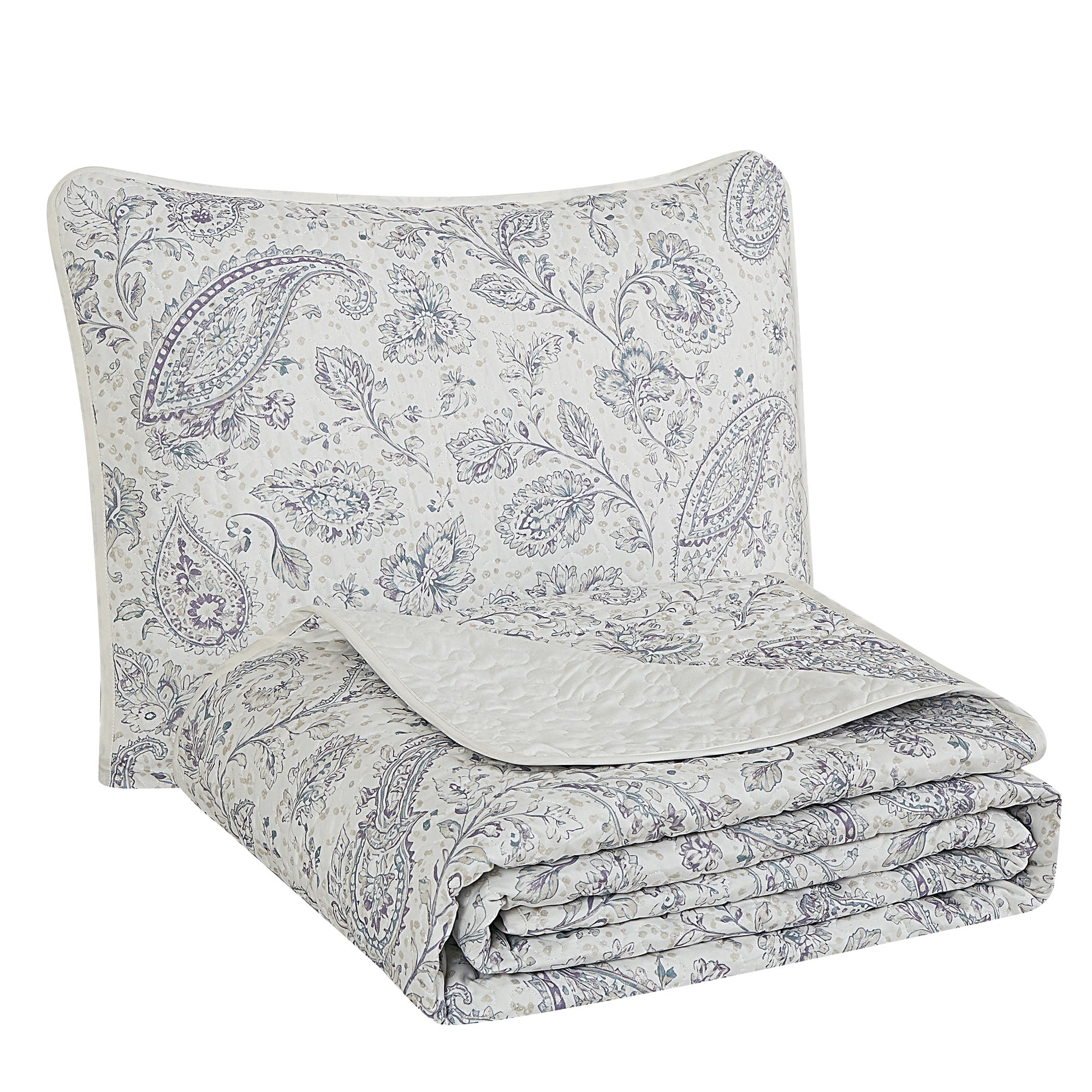 3 Piece Lightweight Quilt Bedspread Set Reversible Floral Botanical